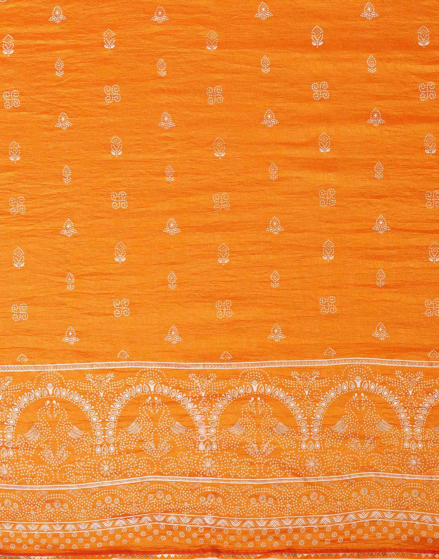 Turmeric Yellow Silk Printed Saree