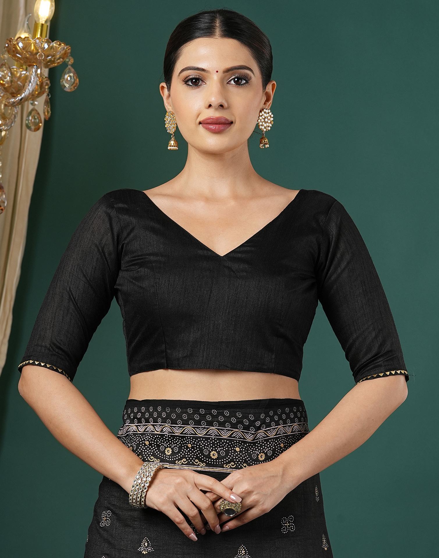 Black Silk Printed Saree
