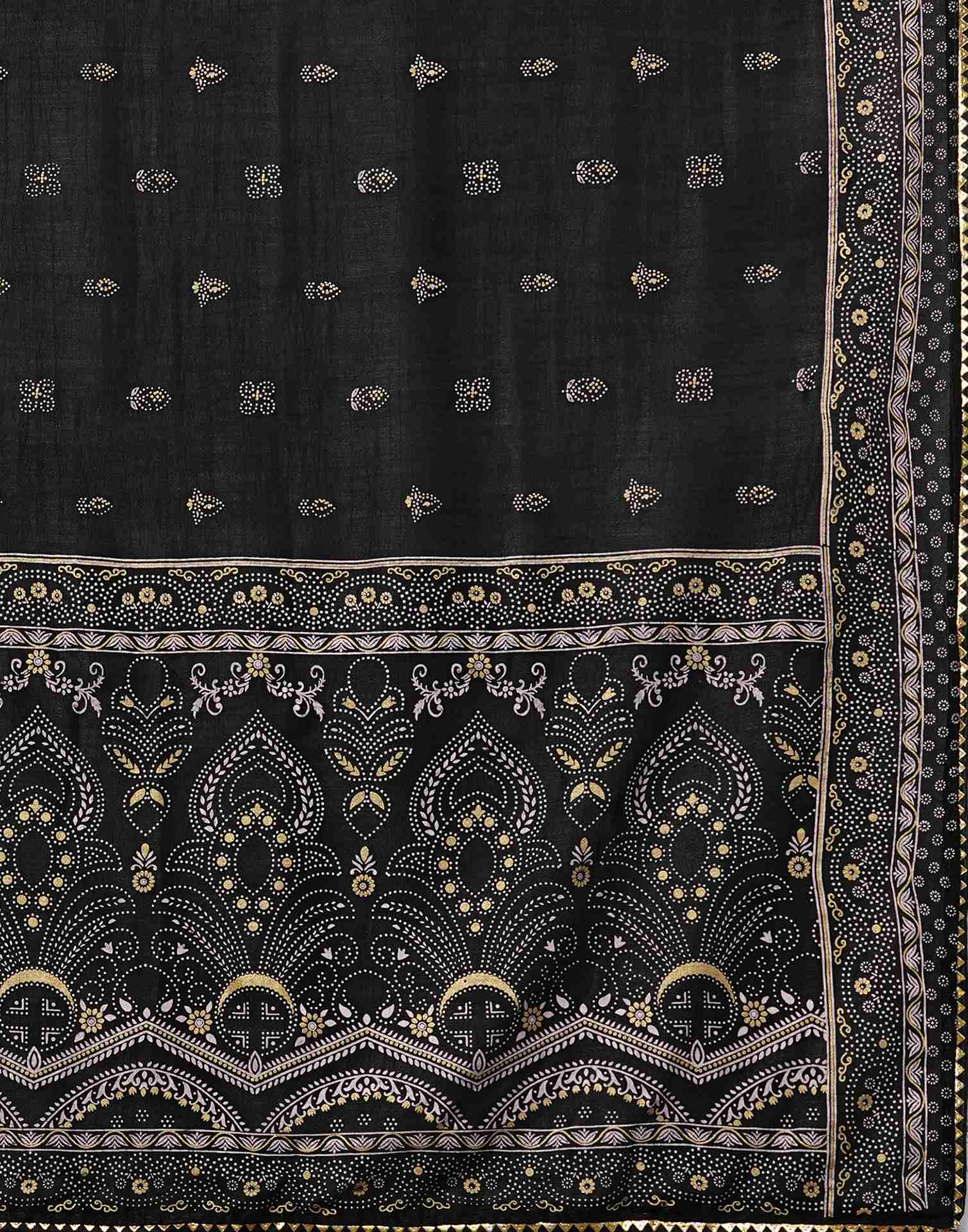 Black Silk Printed Saree