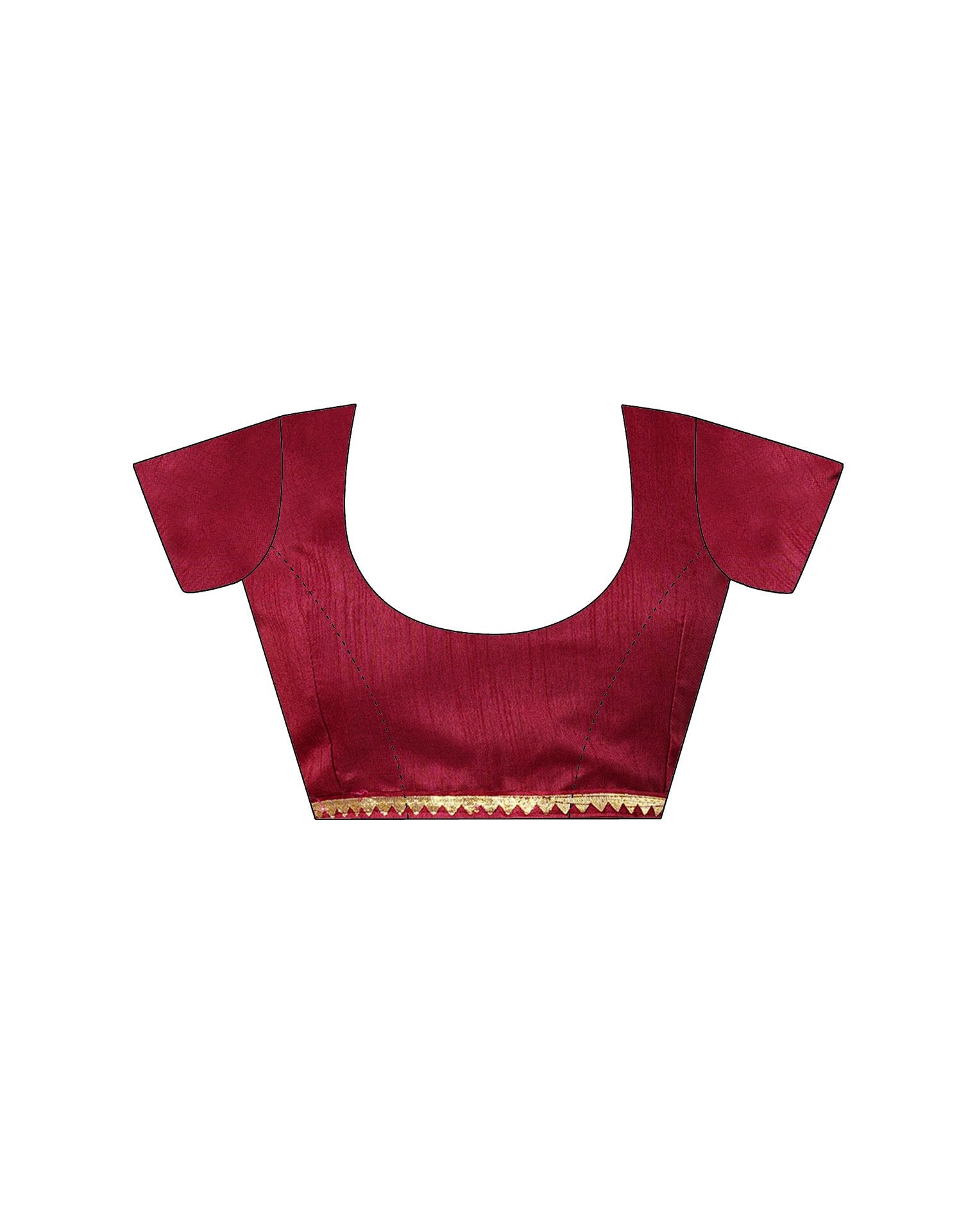 Maroon Silk Foil Printed Saree