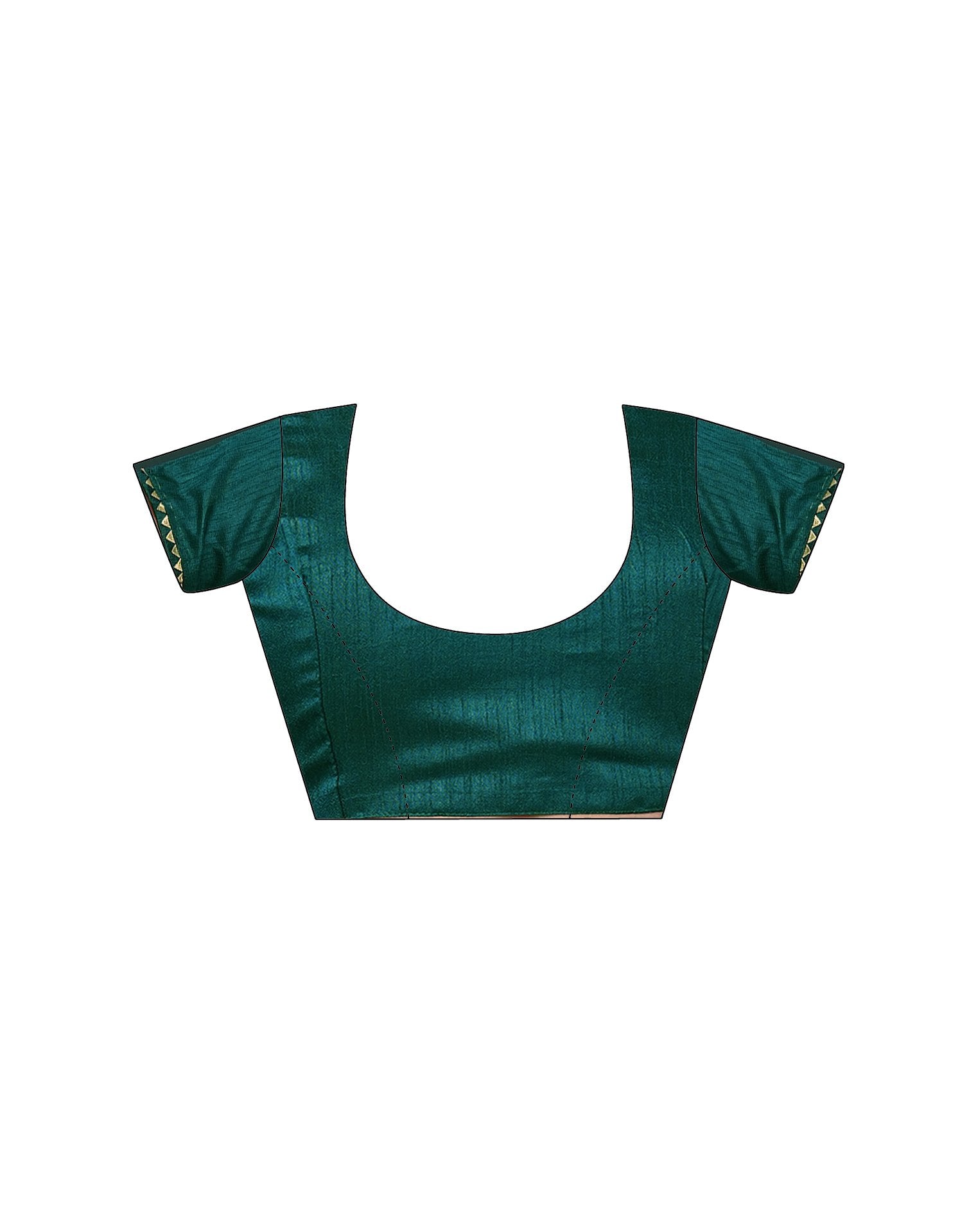 Teal Green Silk Foil Printed Saree