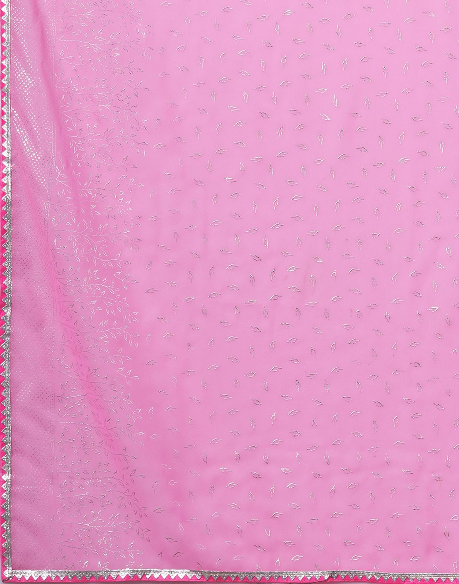 Pink Georgette Foil Printed Saree