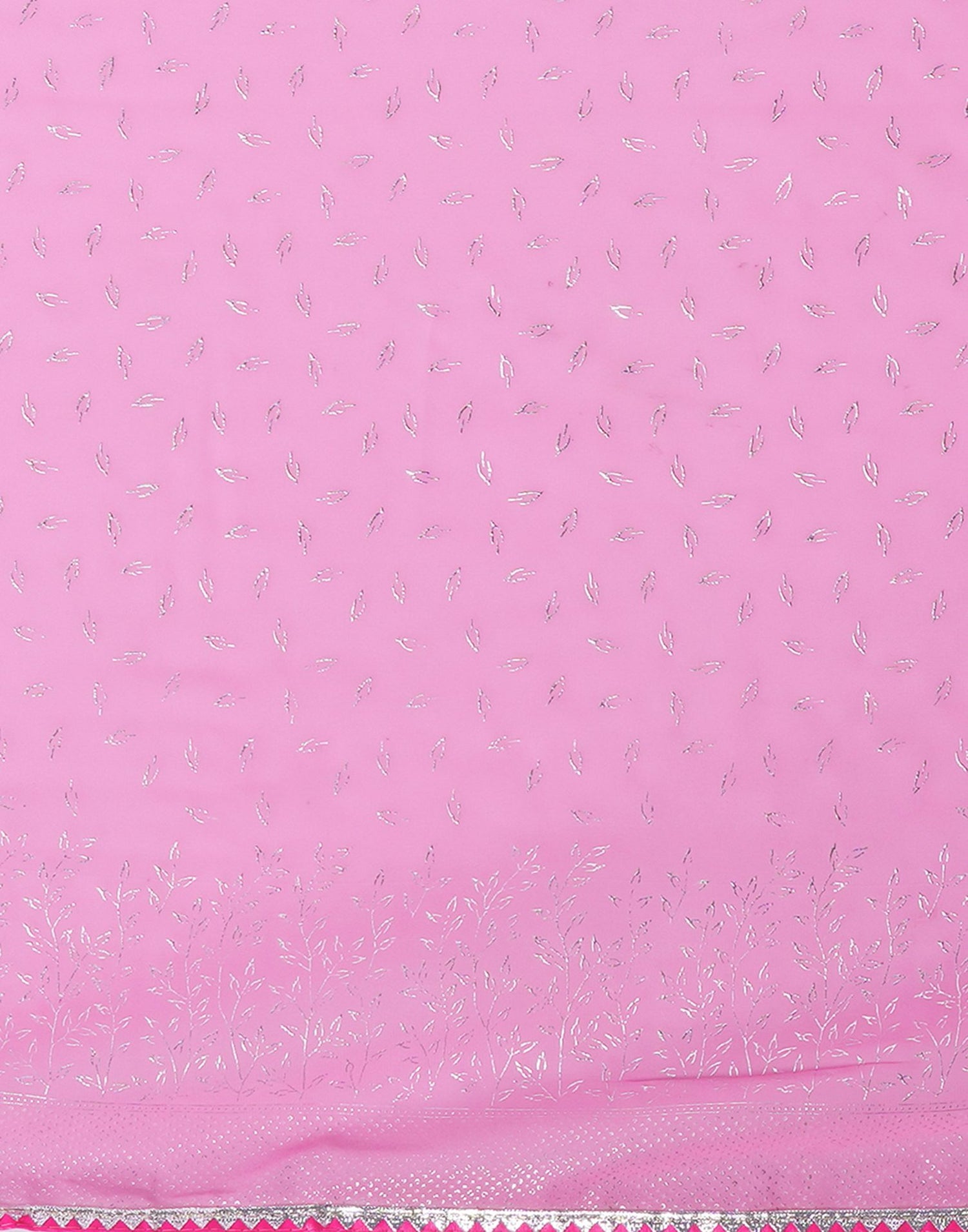 Pink Georgette Foil Printed Saree
