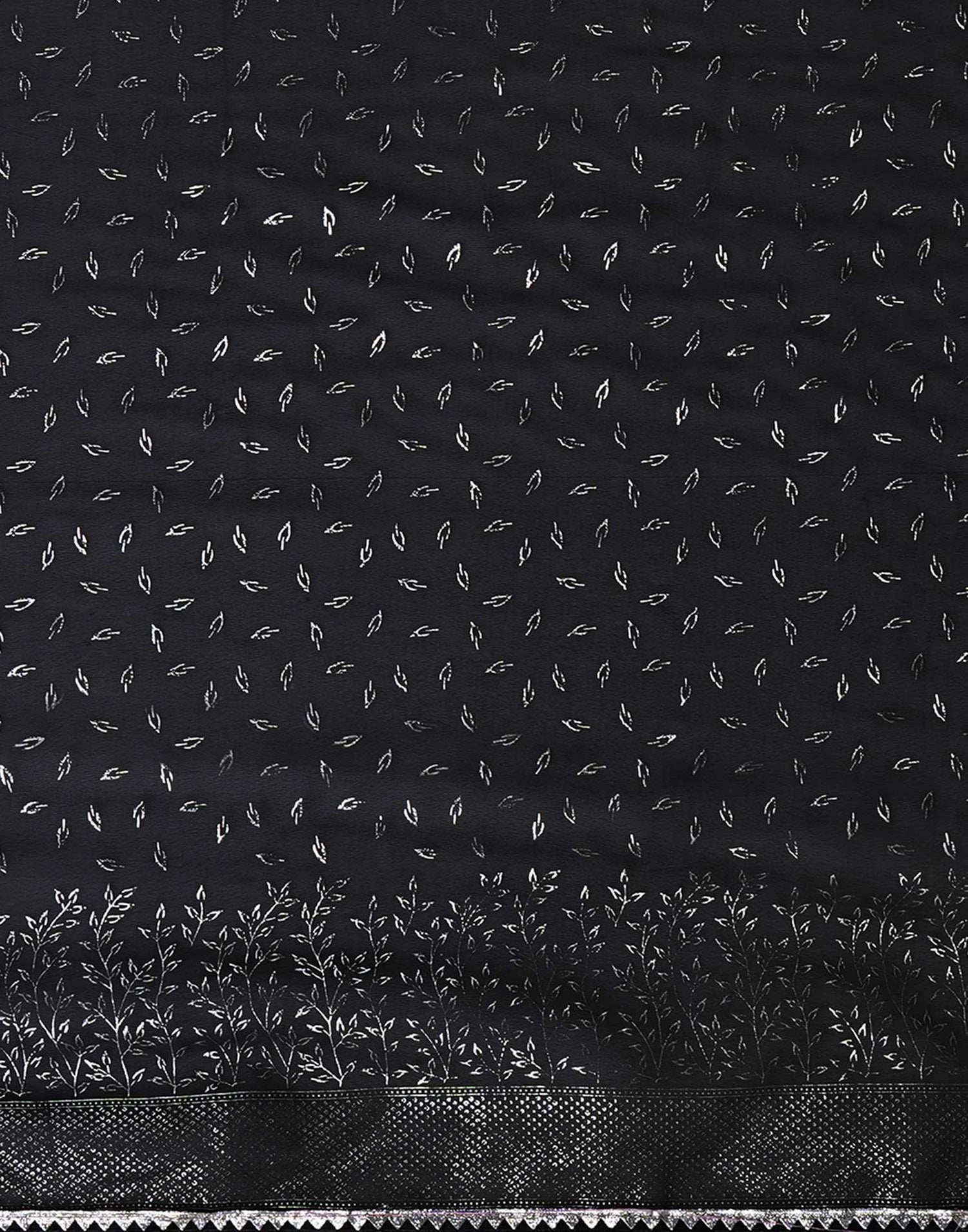 Black Georgette Foil Printed Saree