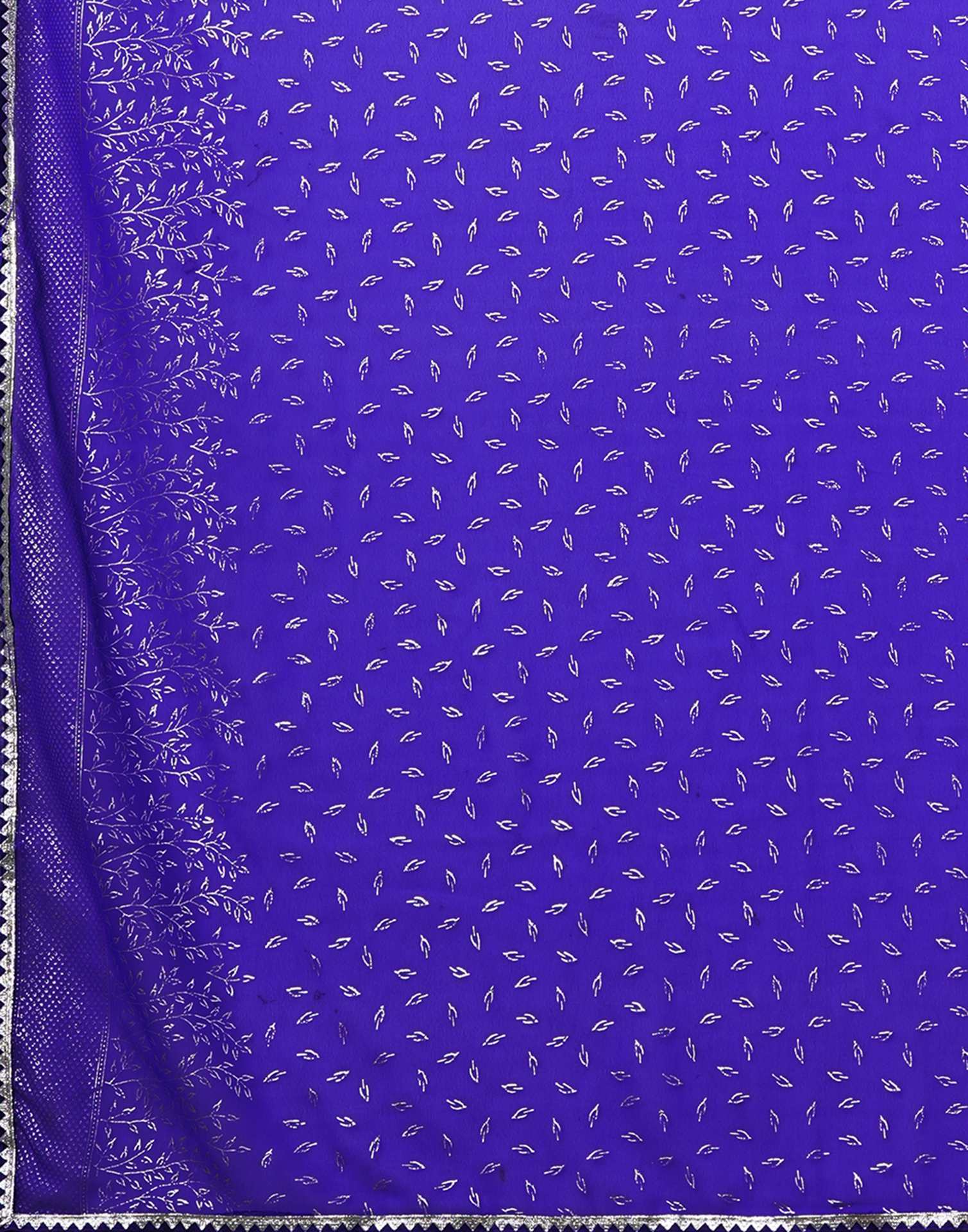 Blue Georgette Foil Printed Saree