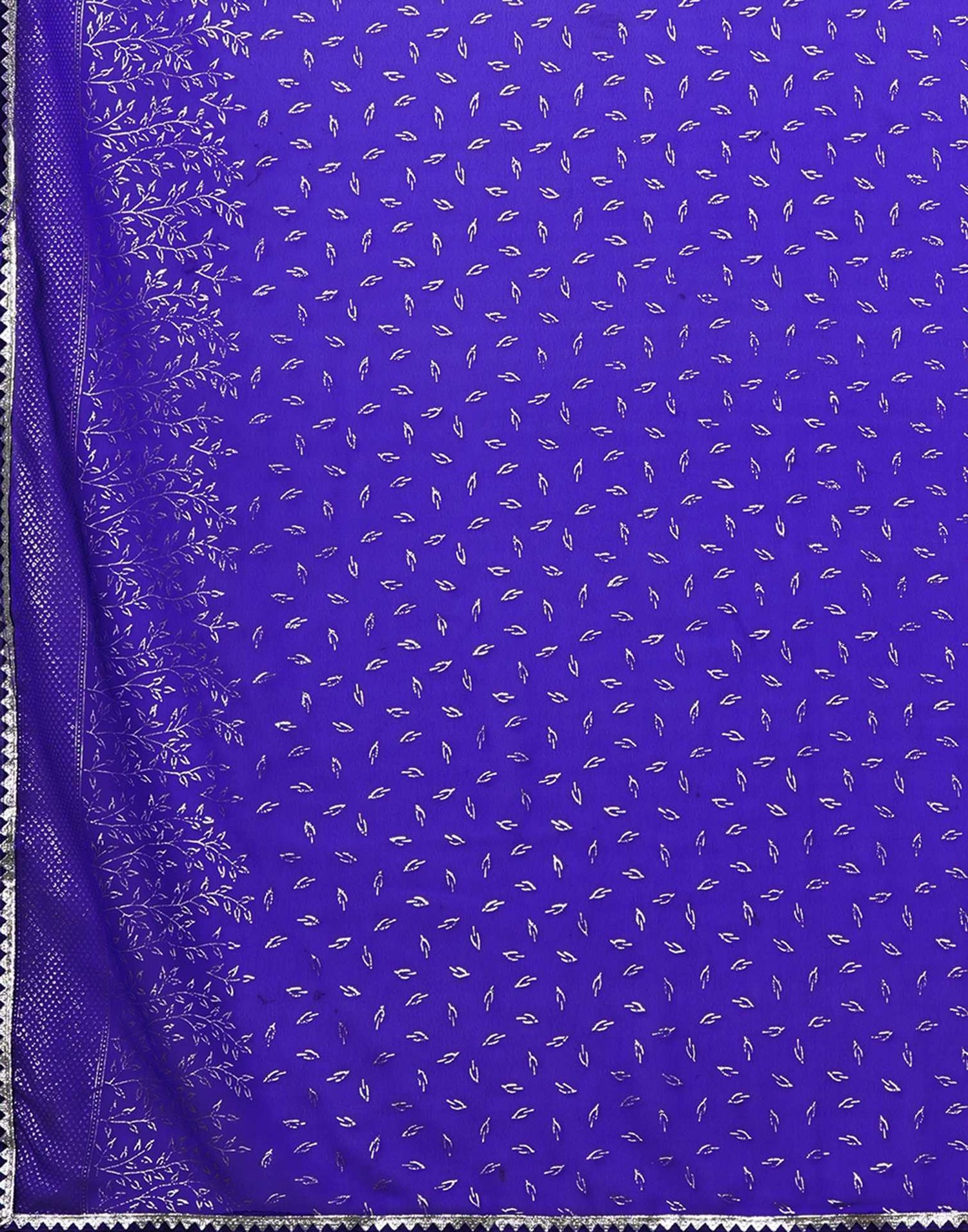 Blue Georgette Foil Printed Saree