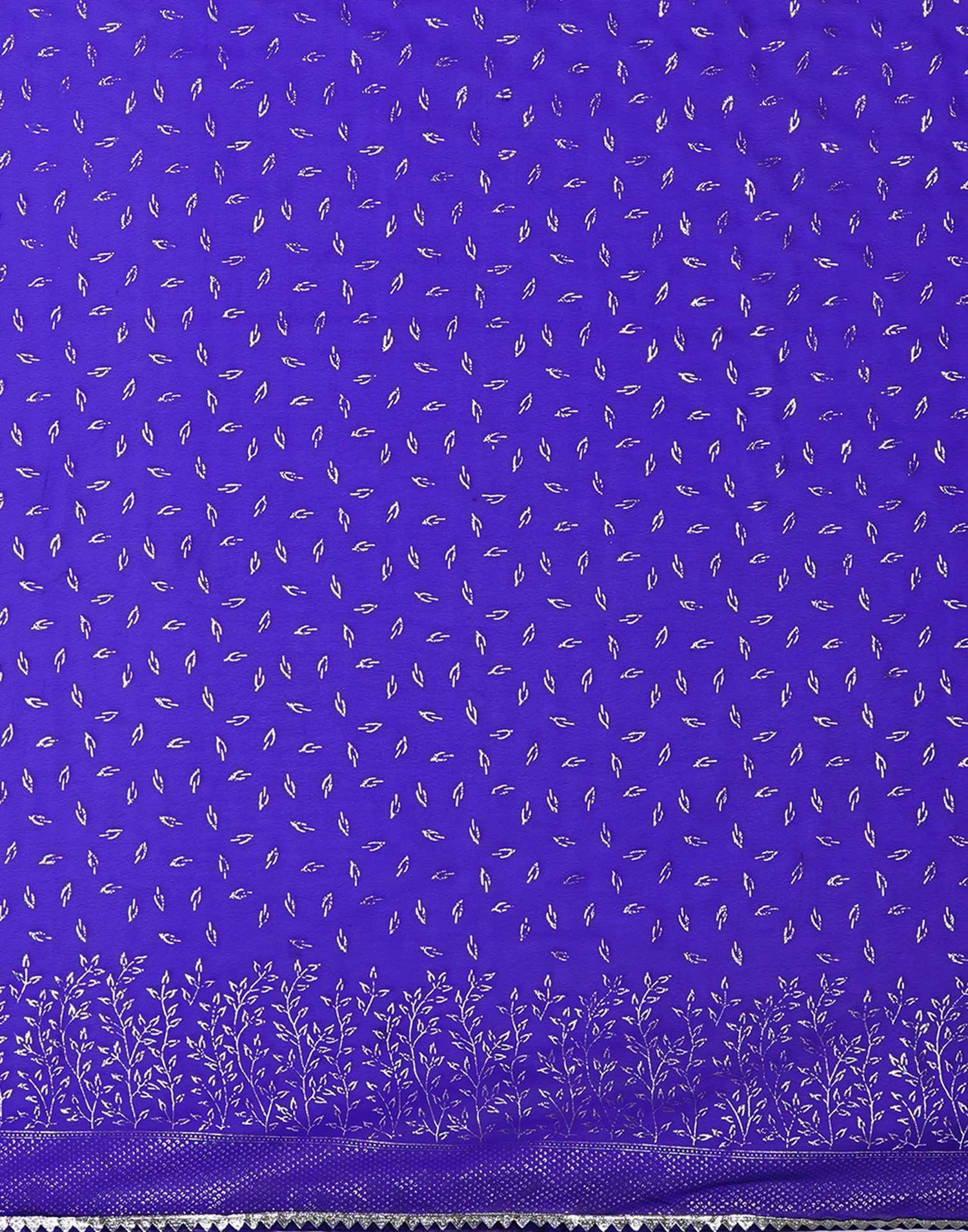 Blue Georgette Foil Printed Saree