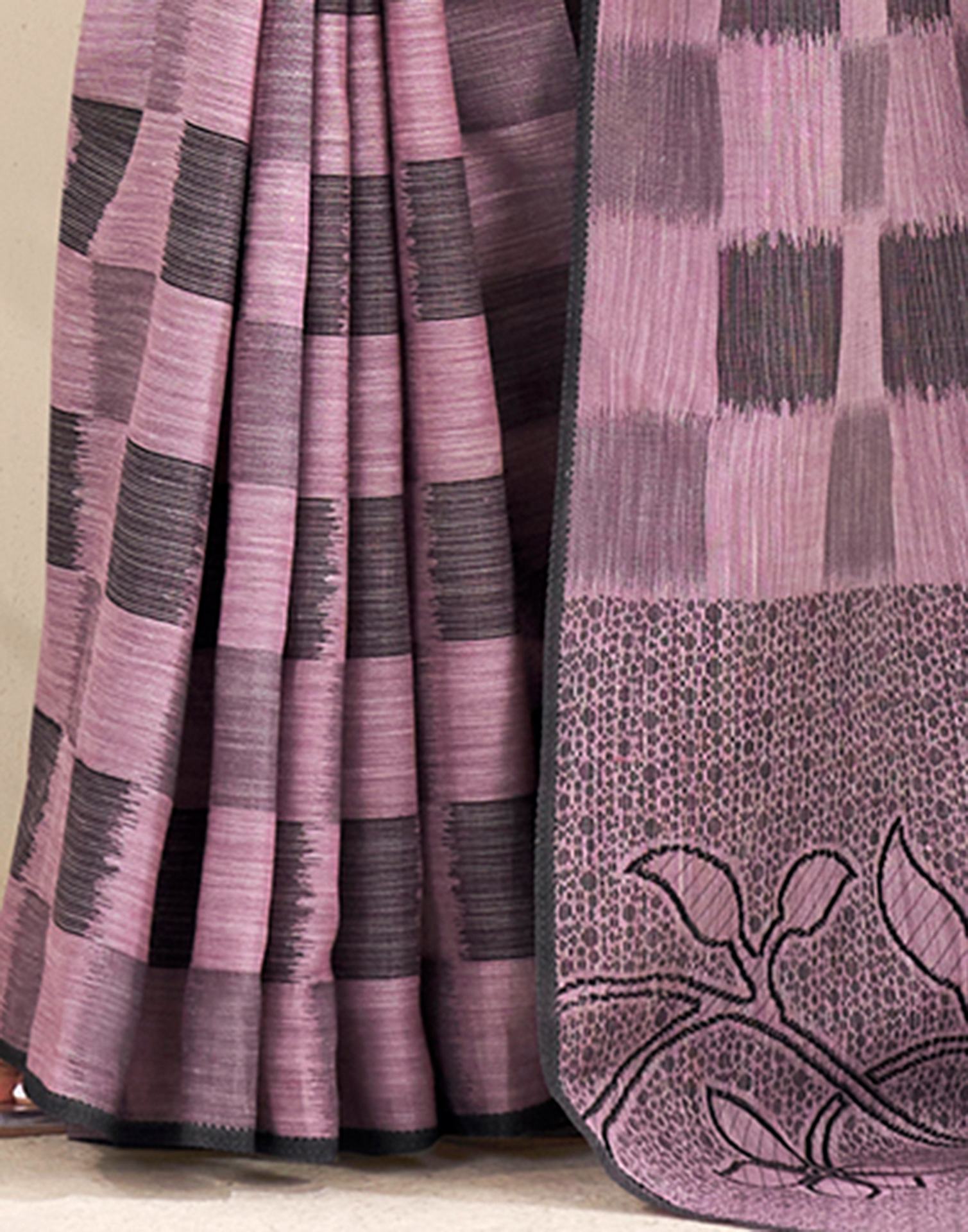 Dusty Pink Silk Woven Saree