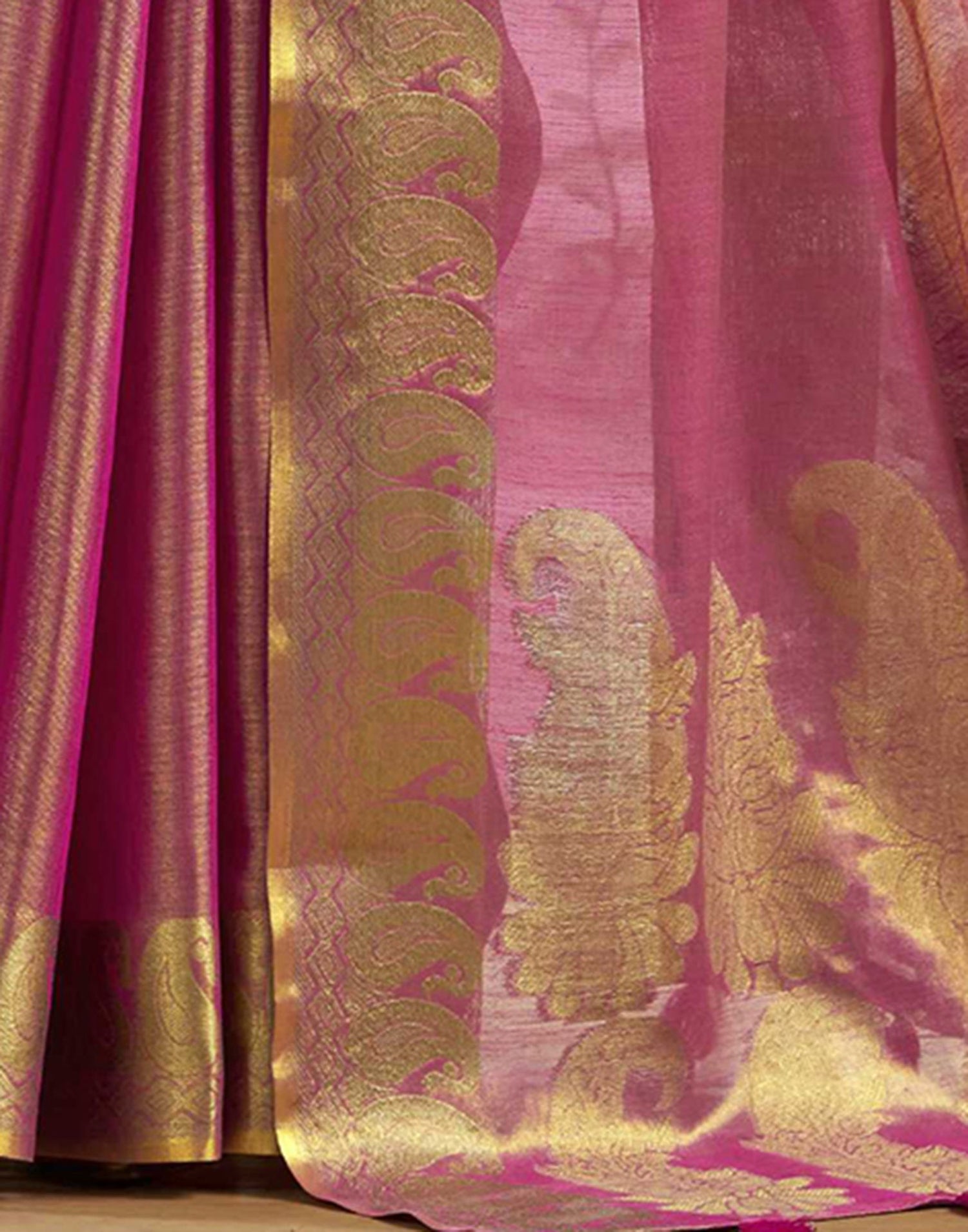 Magenta Tissue Silk Woven Kanjivaram Saree