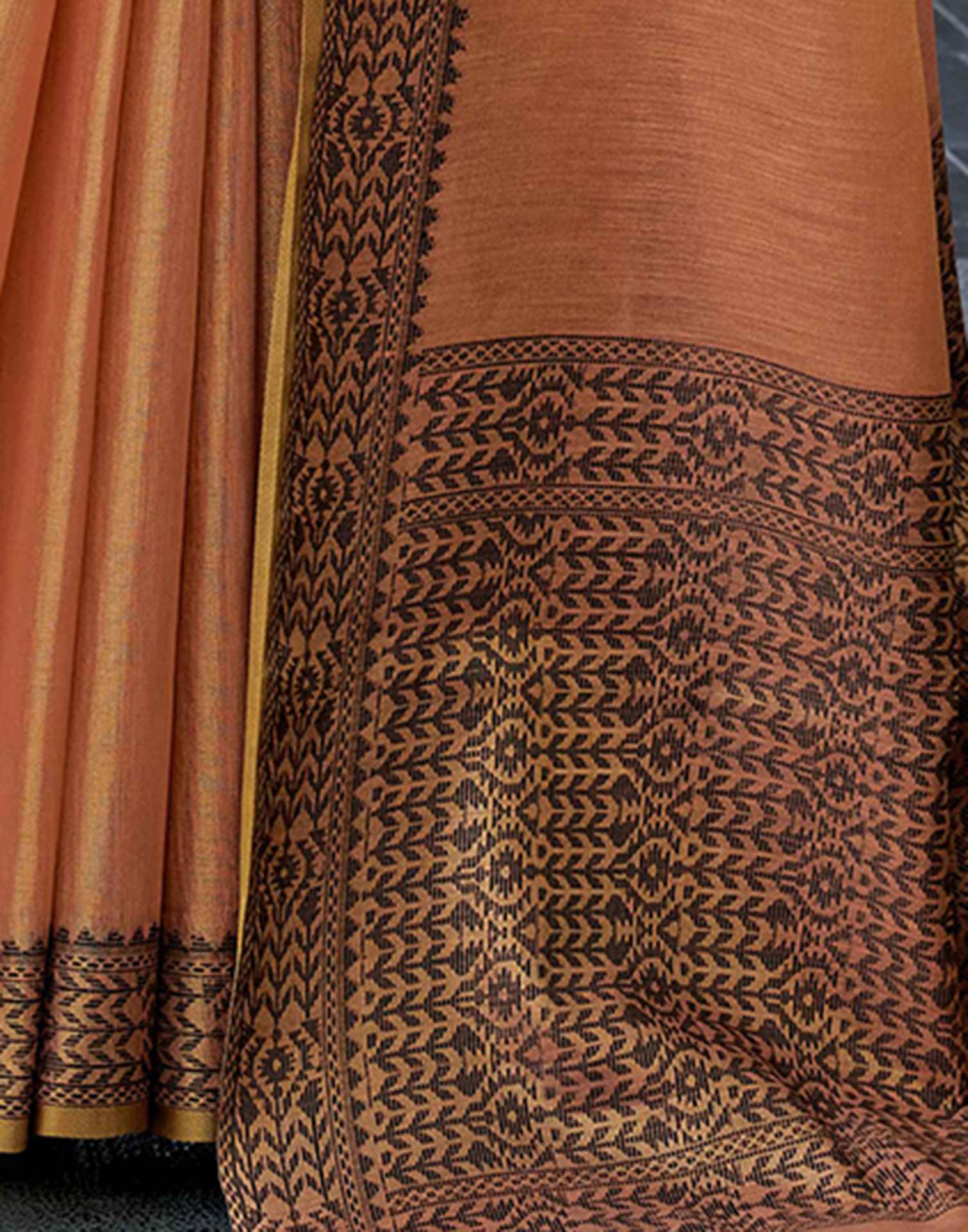 Brown Silk Woven Saree