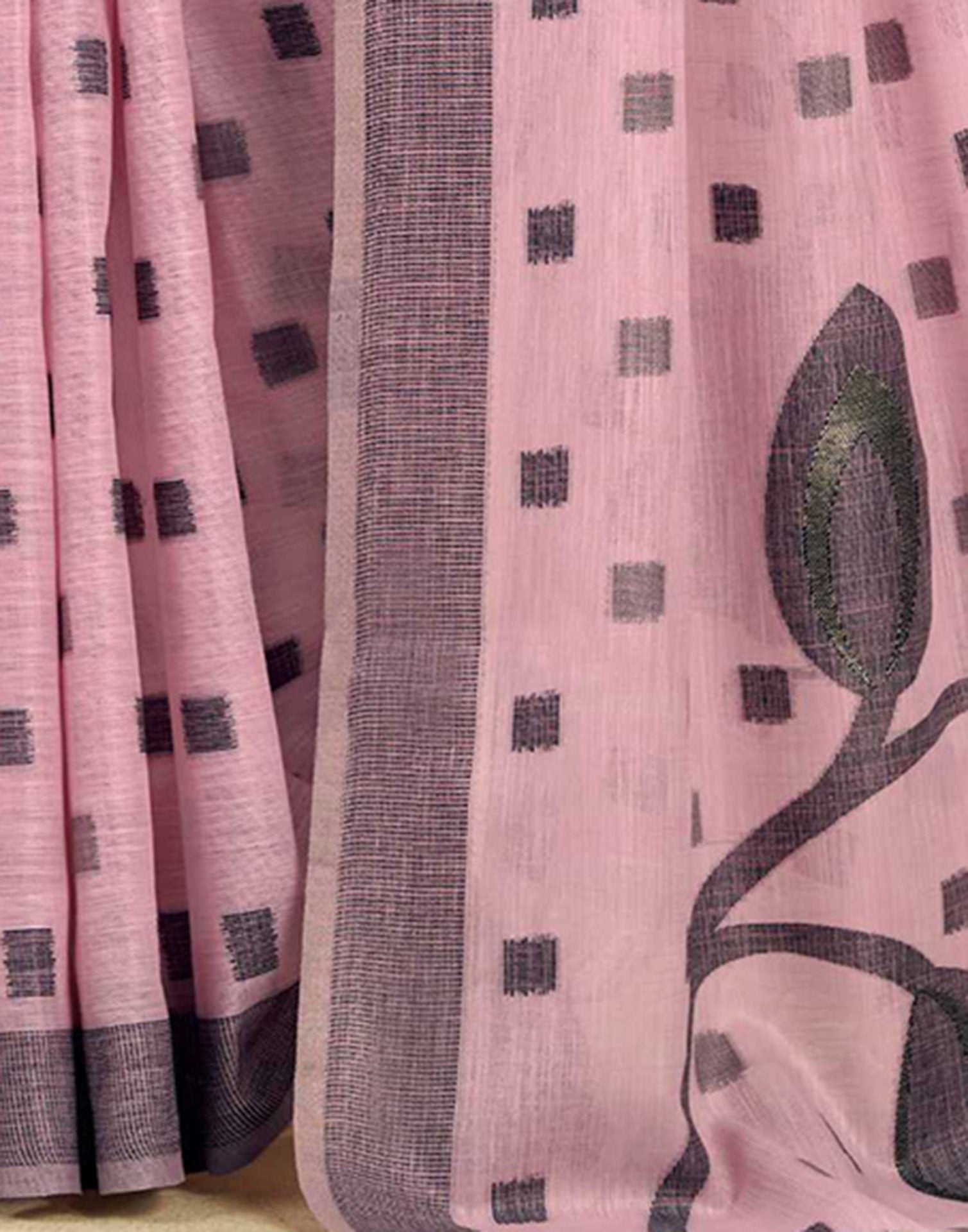 Pink Silk Woven Saree