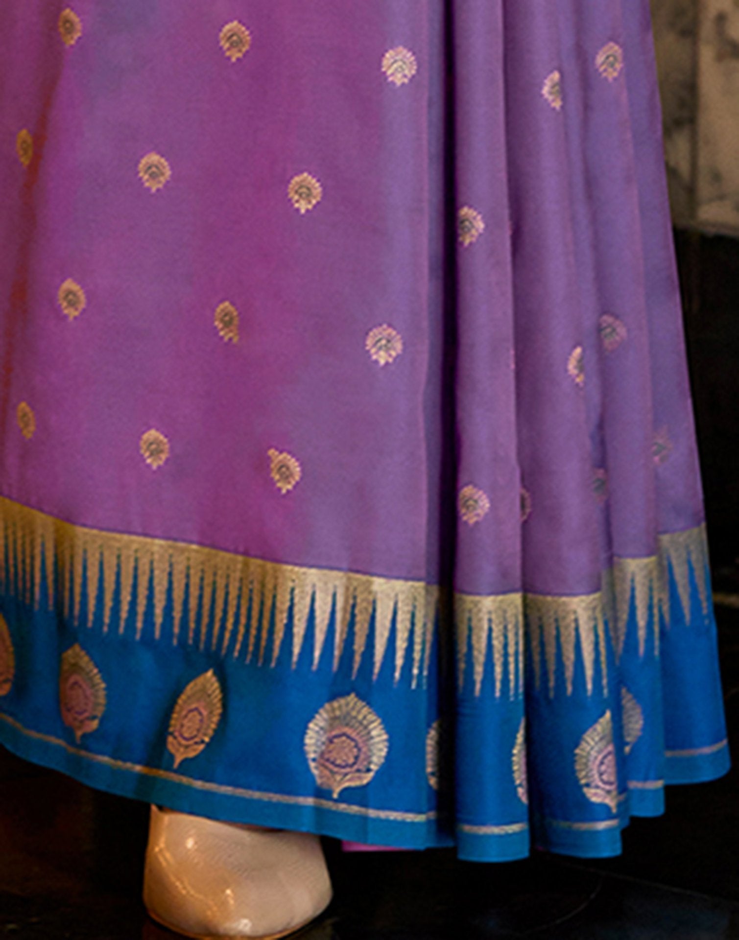 Purple Silk Woven Banarasi Saree