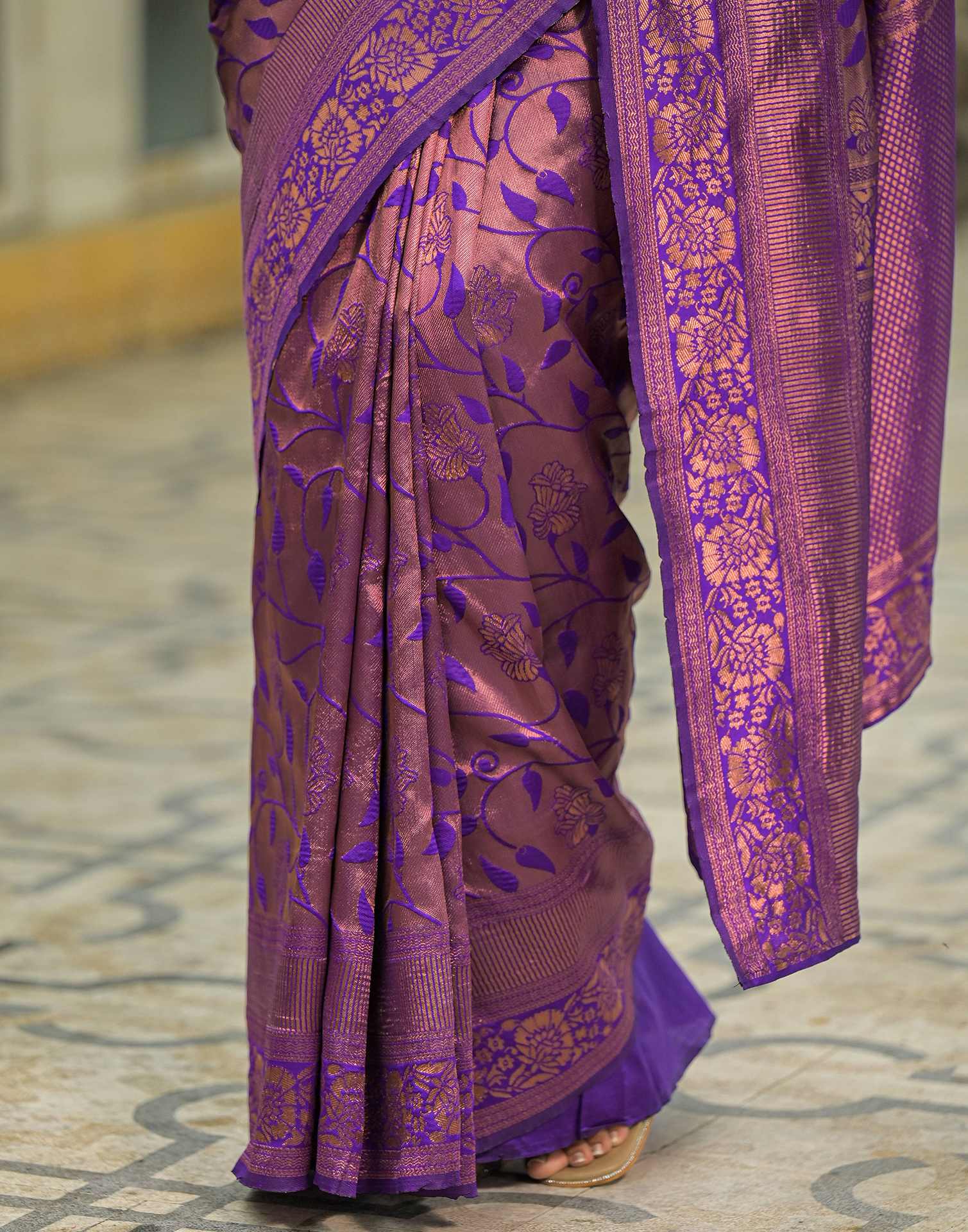 Purple Silk Woven Saree