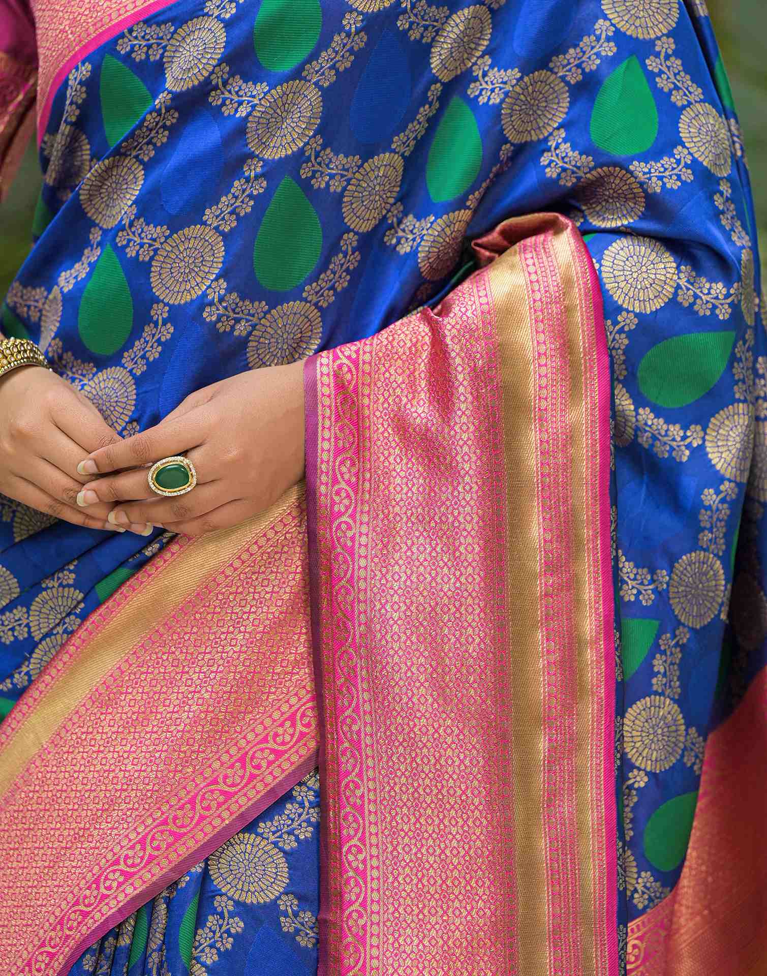 Blue Silk Woven Saree