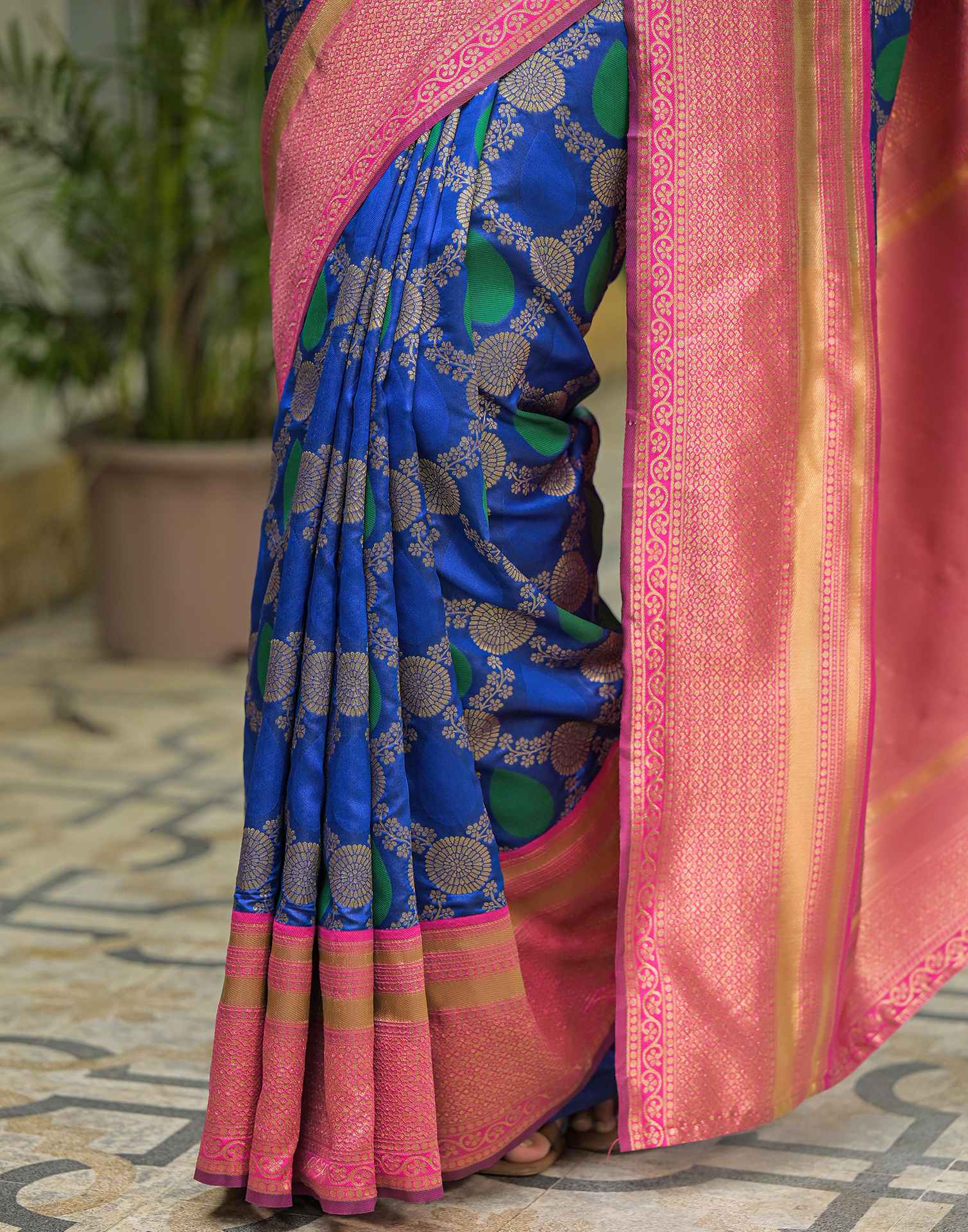 Blue Silk Woven Saree