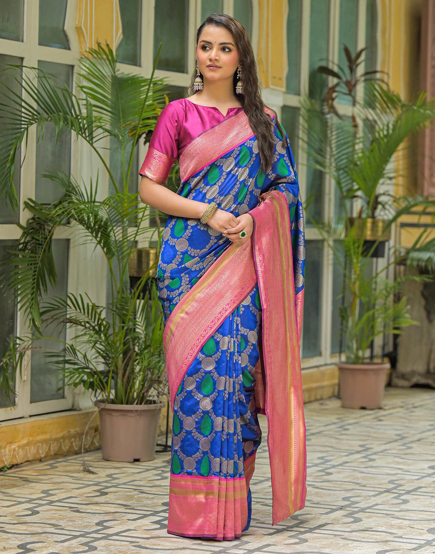 Blue Silk Woven Saree