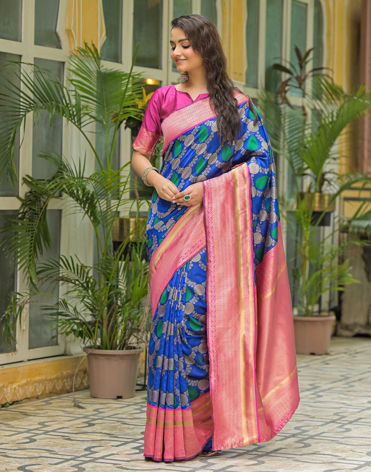Blue Silk Woven Saree