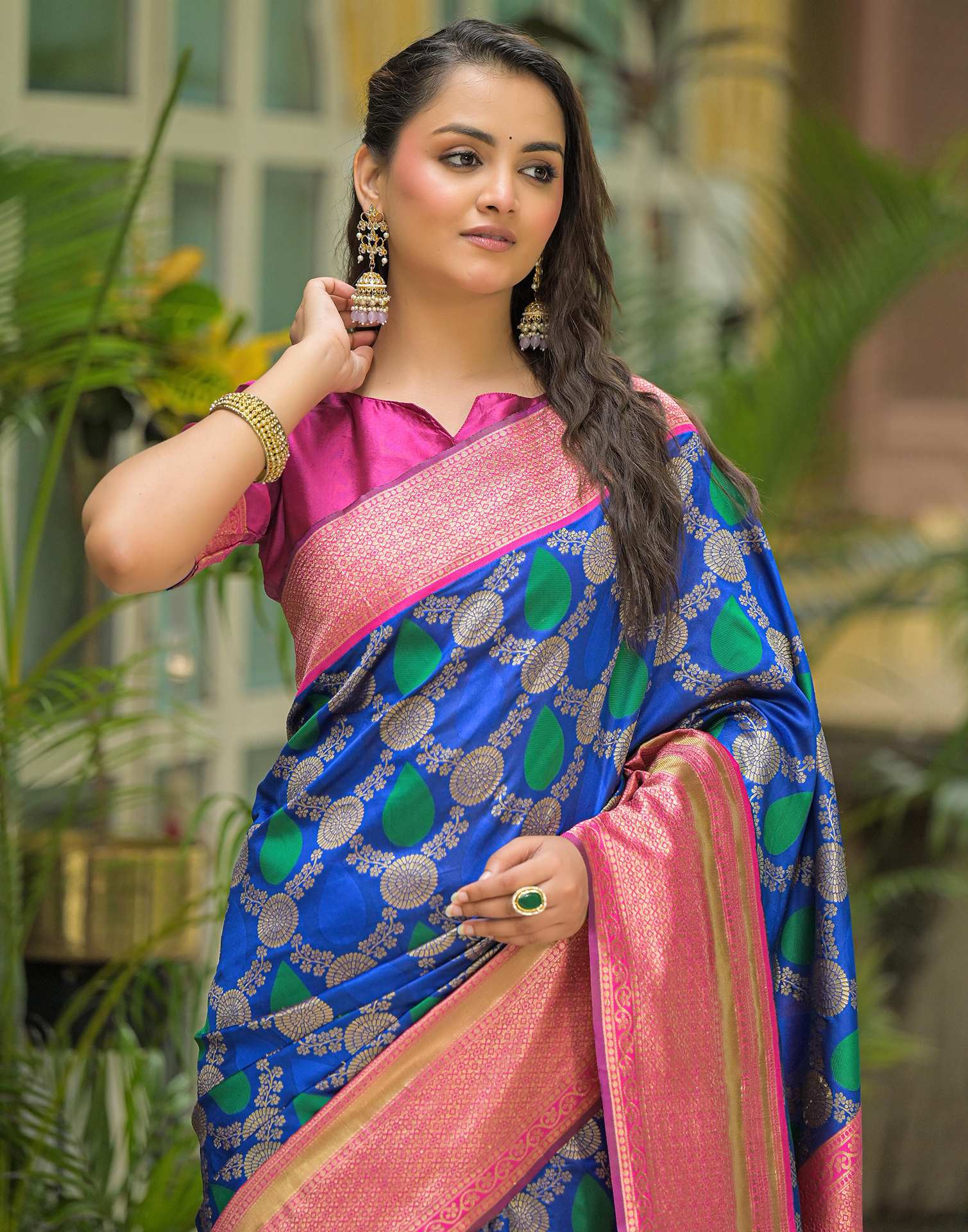 Blue Silk Woven Saree