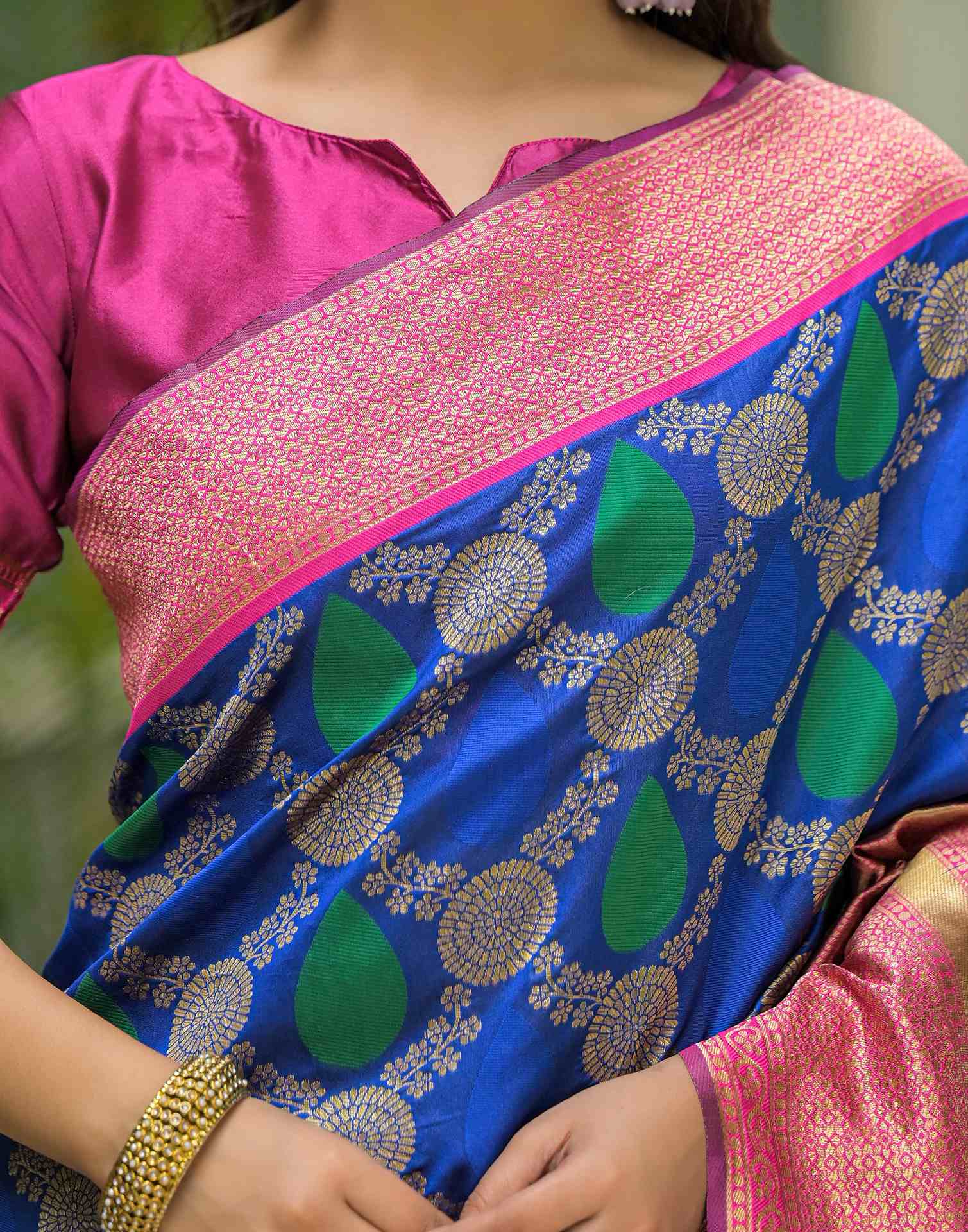 Blue Silk Woven Saree