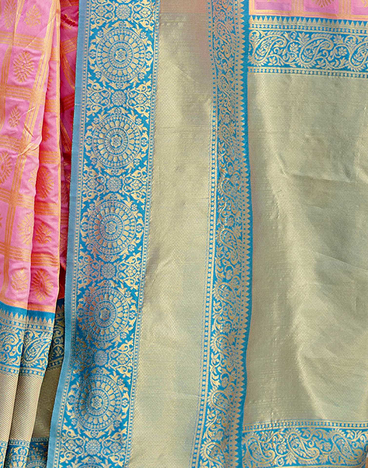 Pink Silk Woven Kanjivaram Saree
