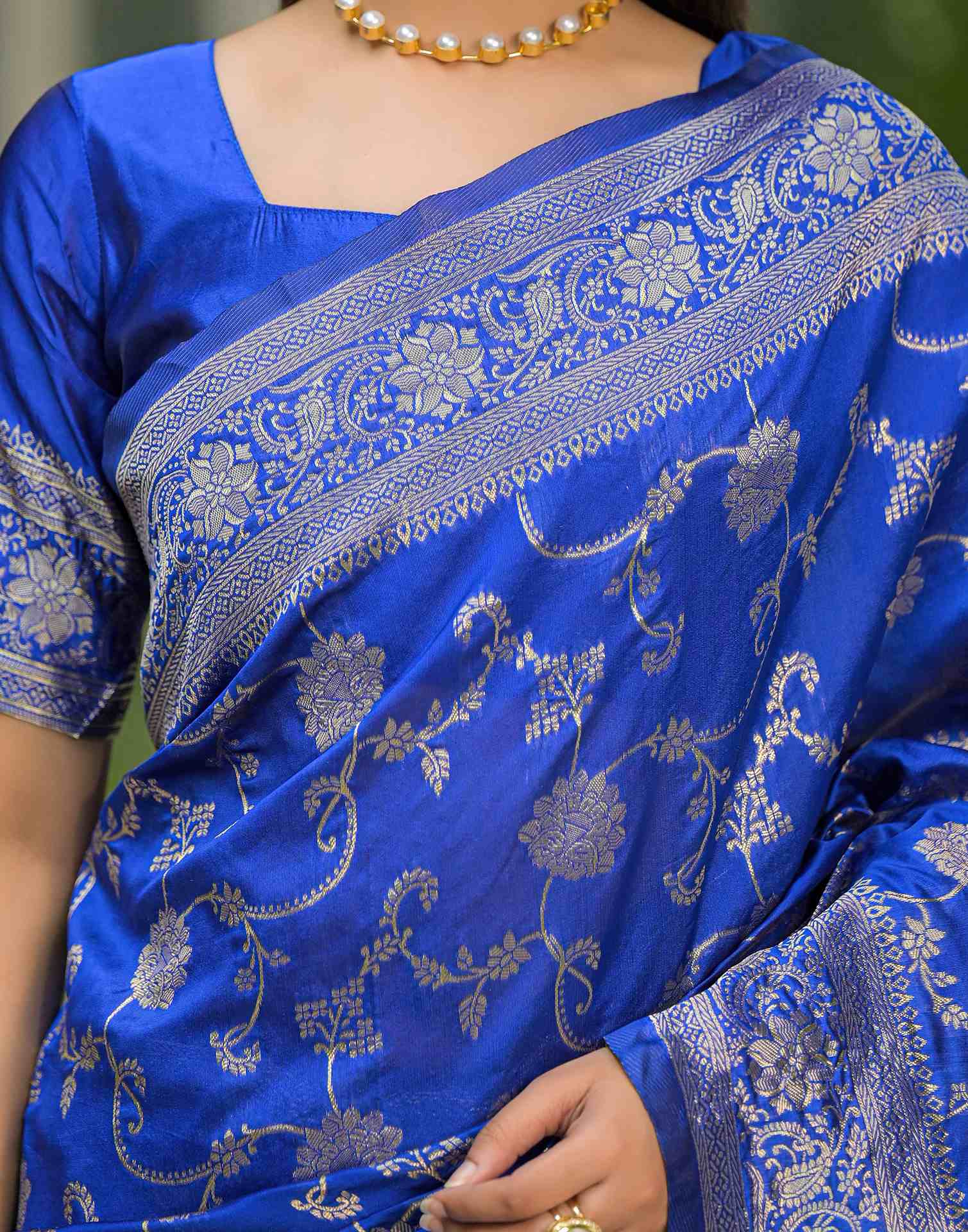Blue Silk Woven Banarasi Saree