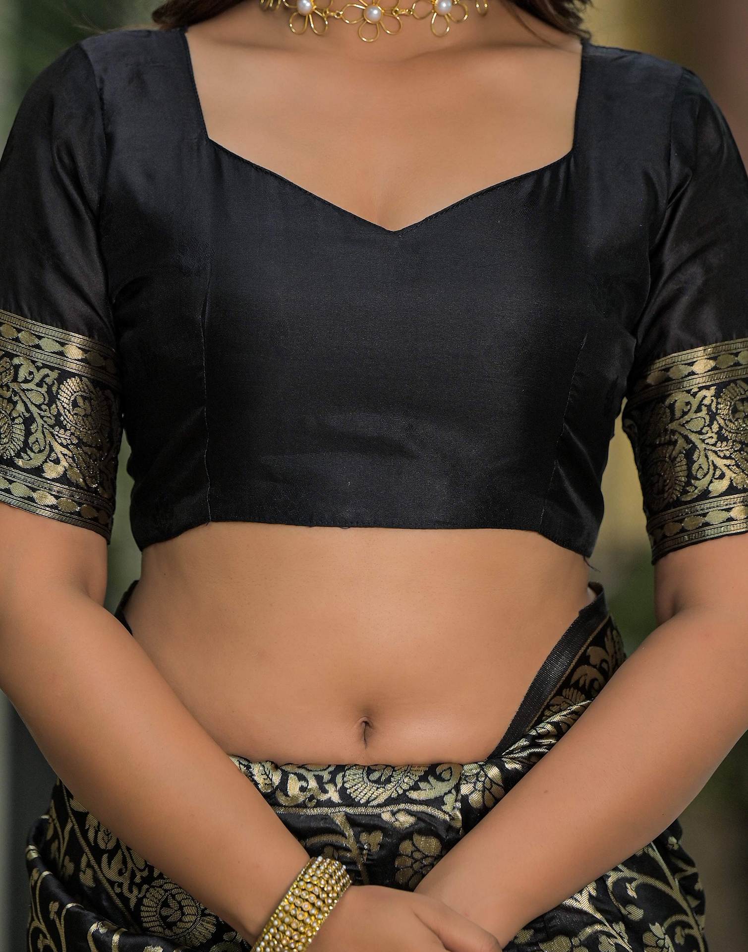 Black Silk Woven Banarasi Saree