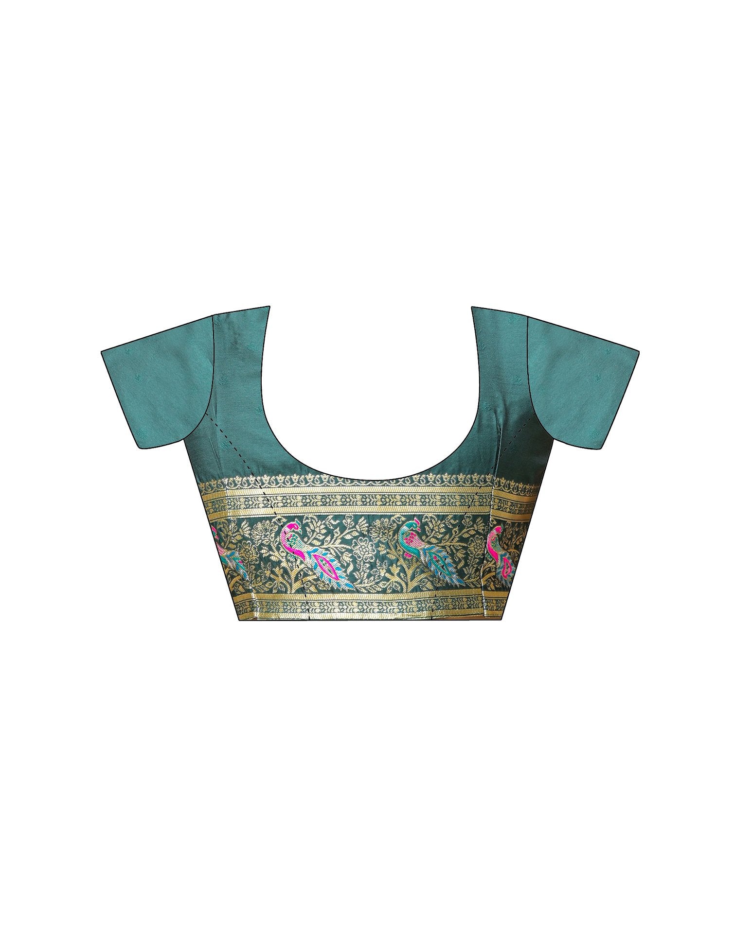 Bottle Green Silk Woven Saree