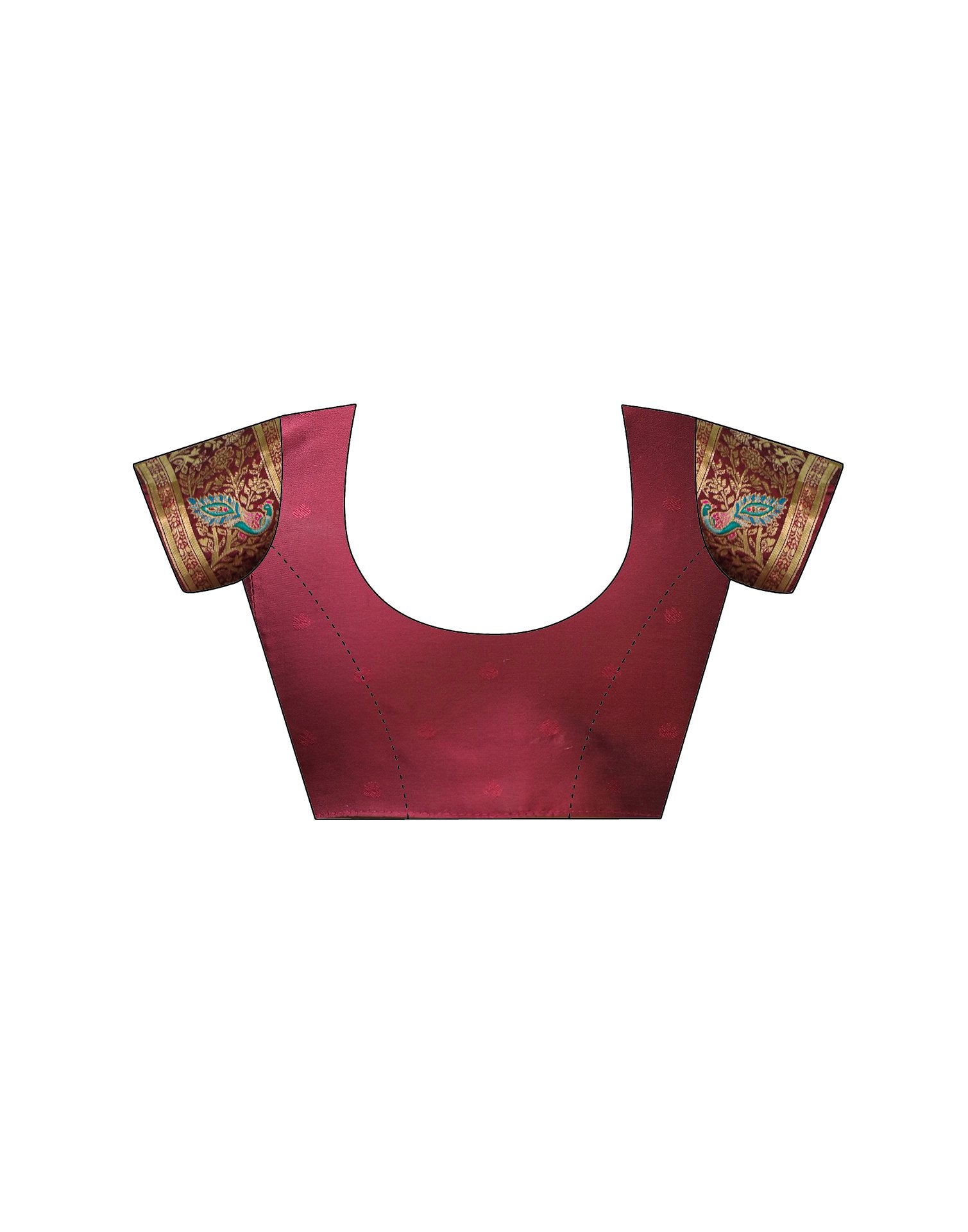Maroon Silk Woven Saree