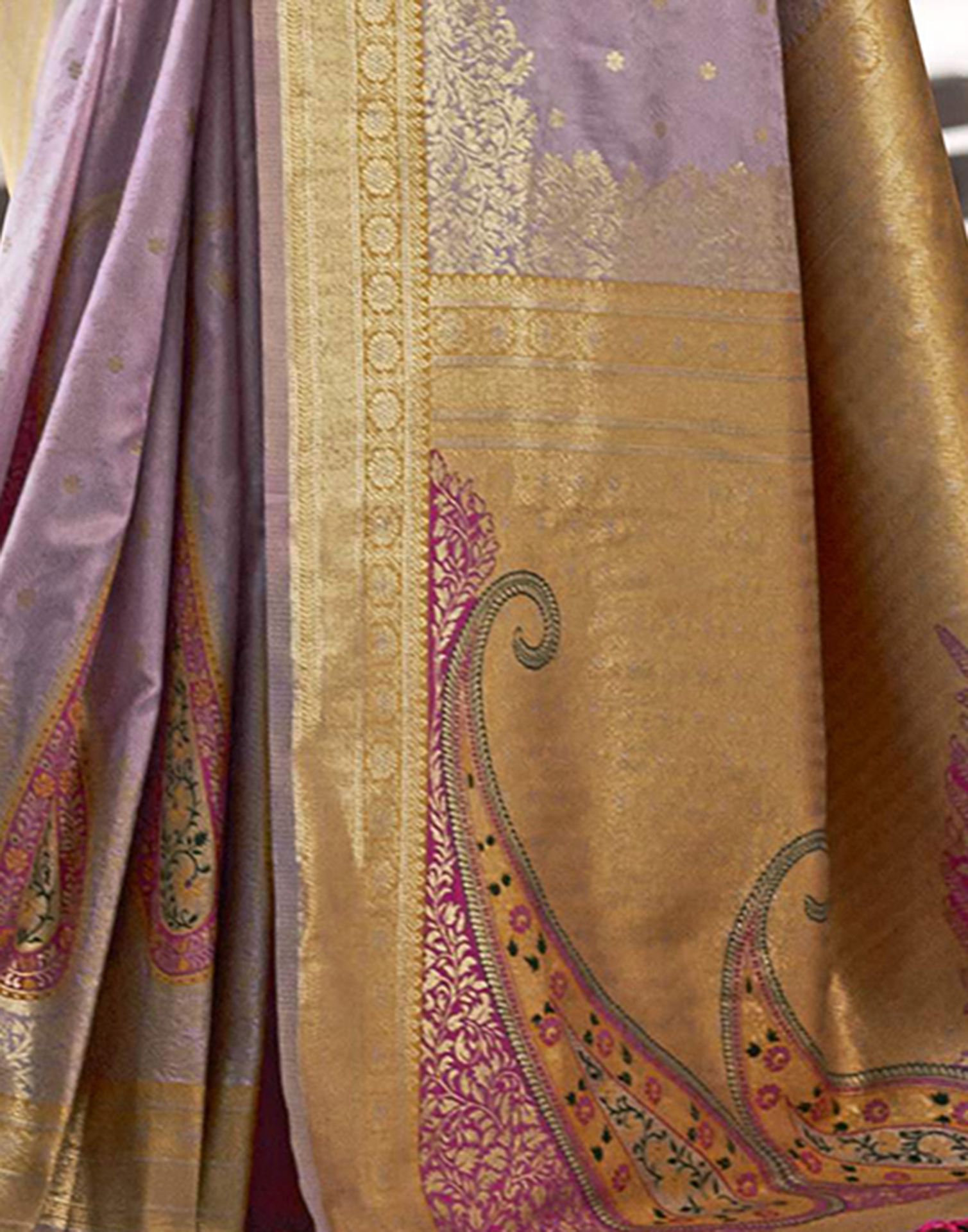 Lavender Silk Woven Saree