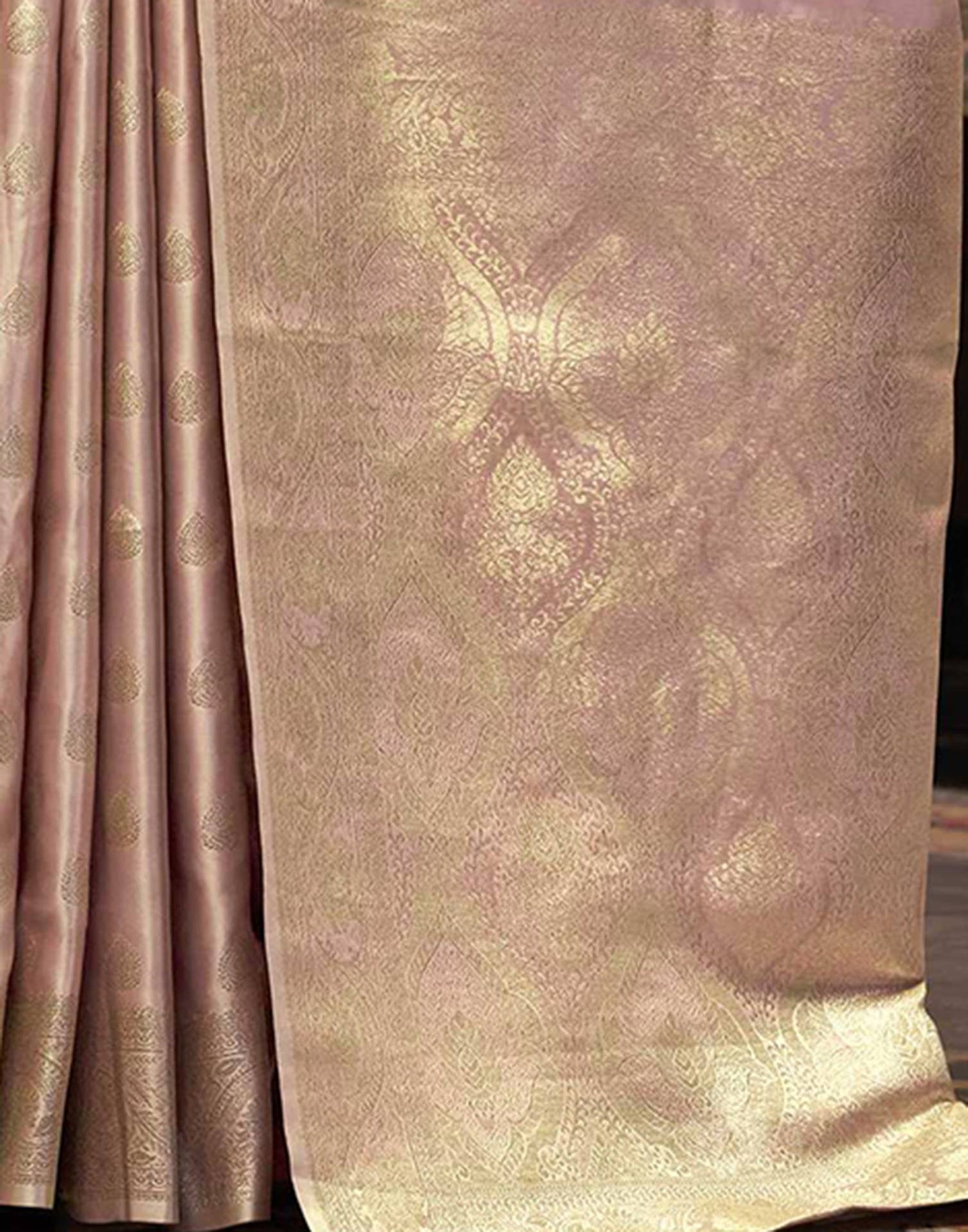 Baby Pink Silk Woven Banarasi Saree