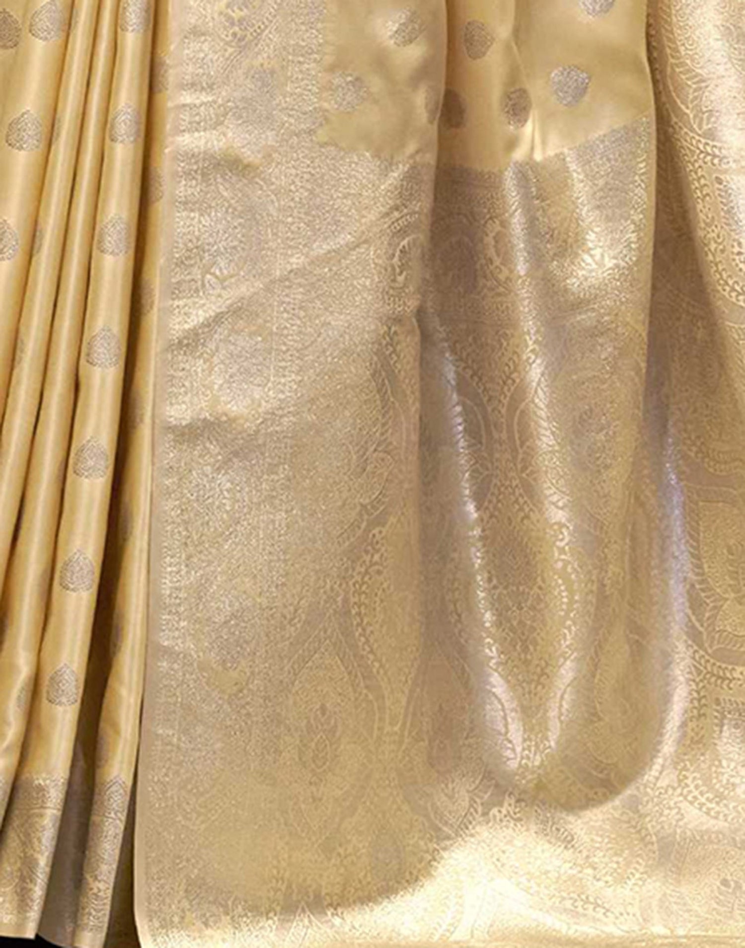 Light Yellow Silk Woven Banarasi Saree