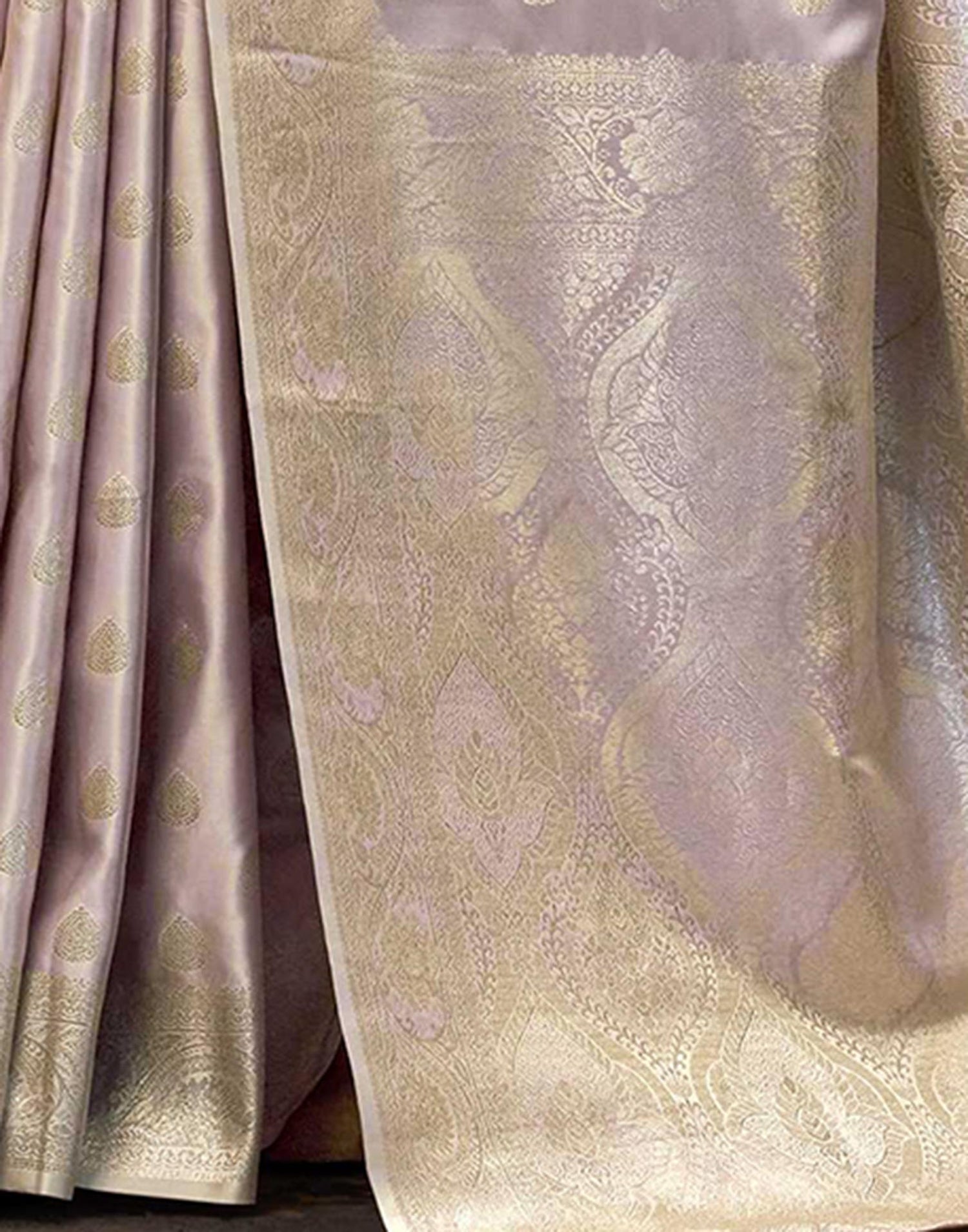 Lavender Silk Woven Banarasi Saree
