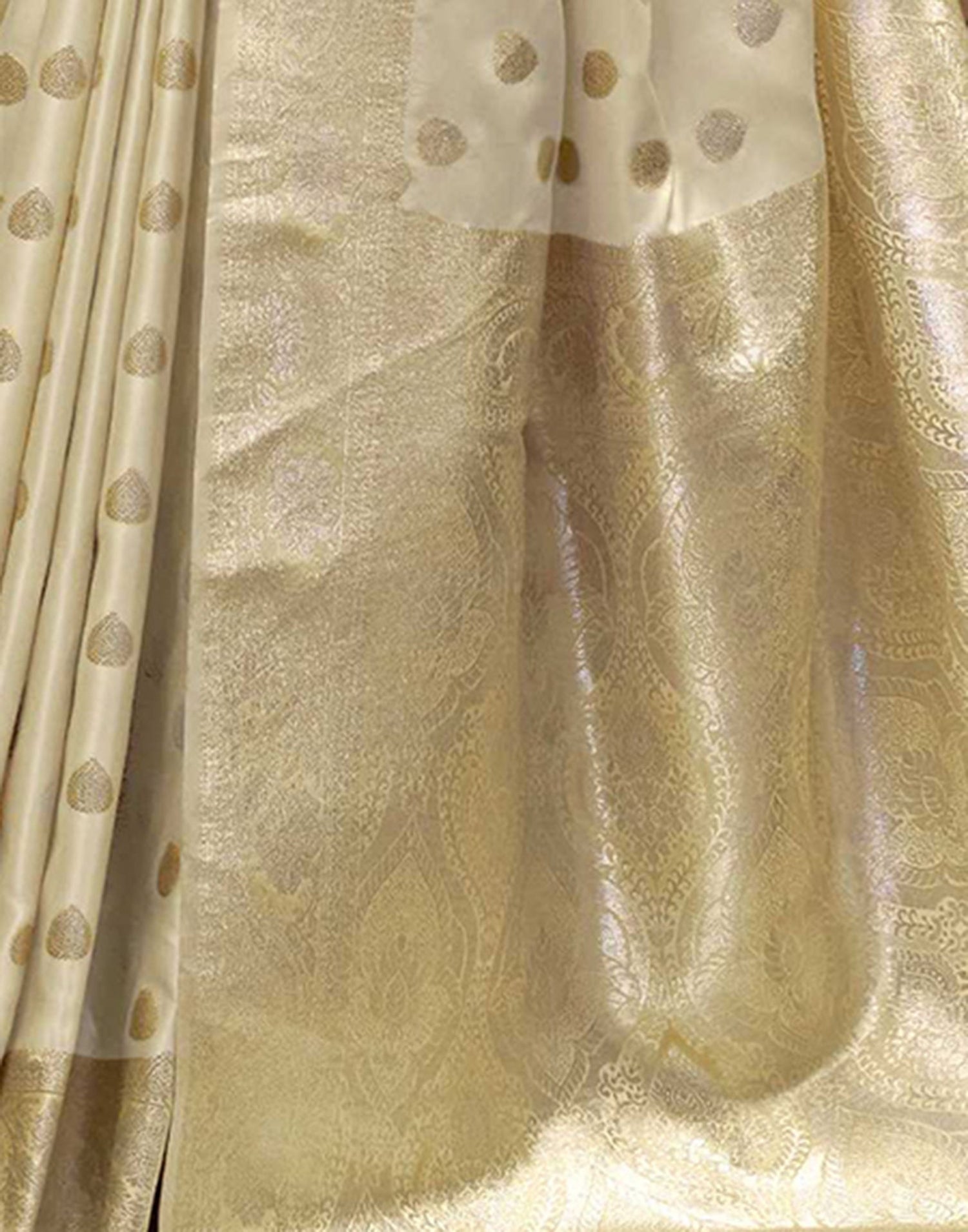 Off White Silk Woven Banarasi Saree