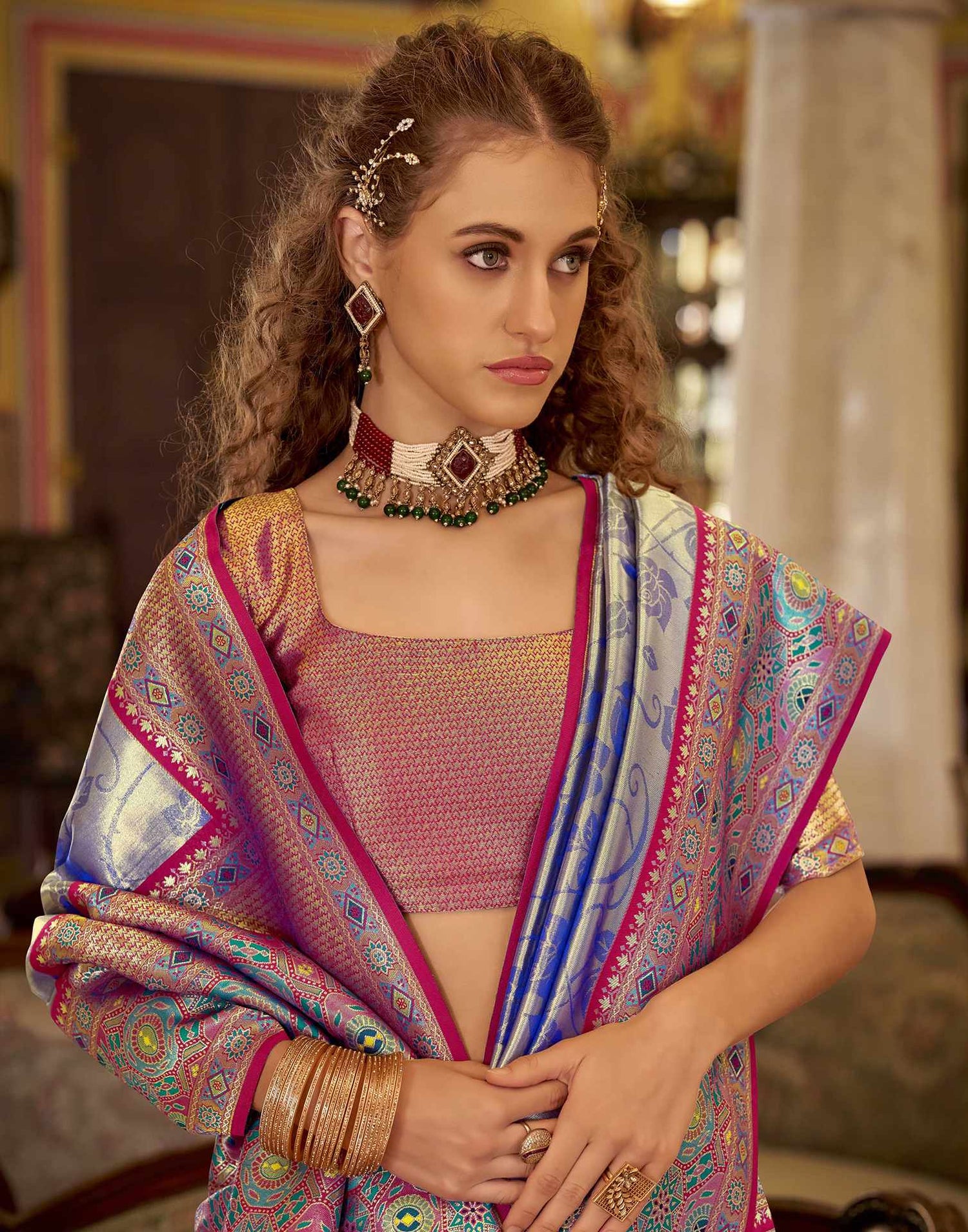 Blue Tissue Silk Woven Banarasi Saree