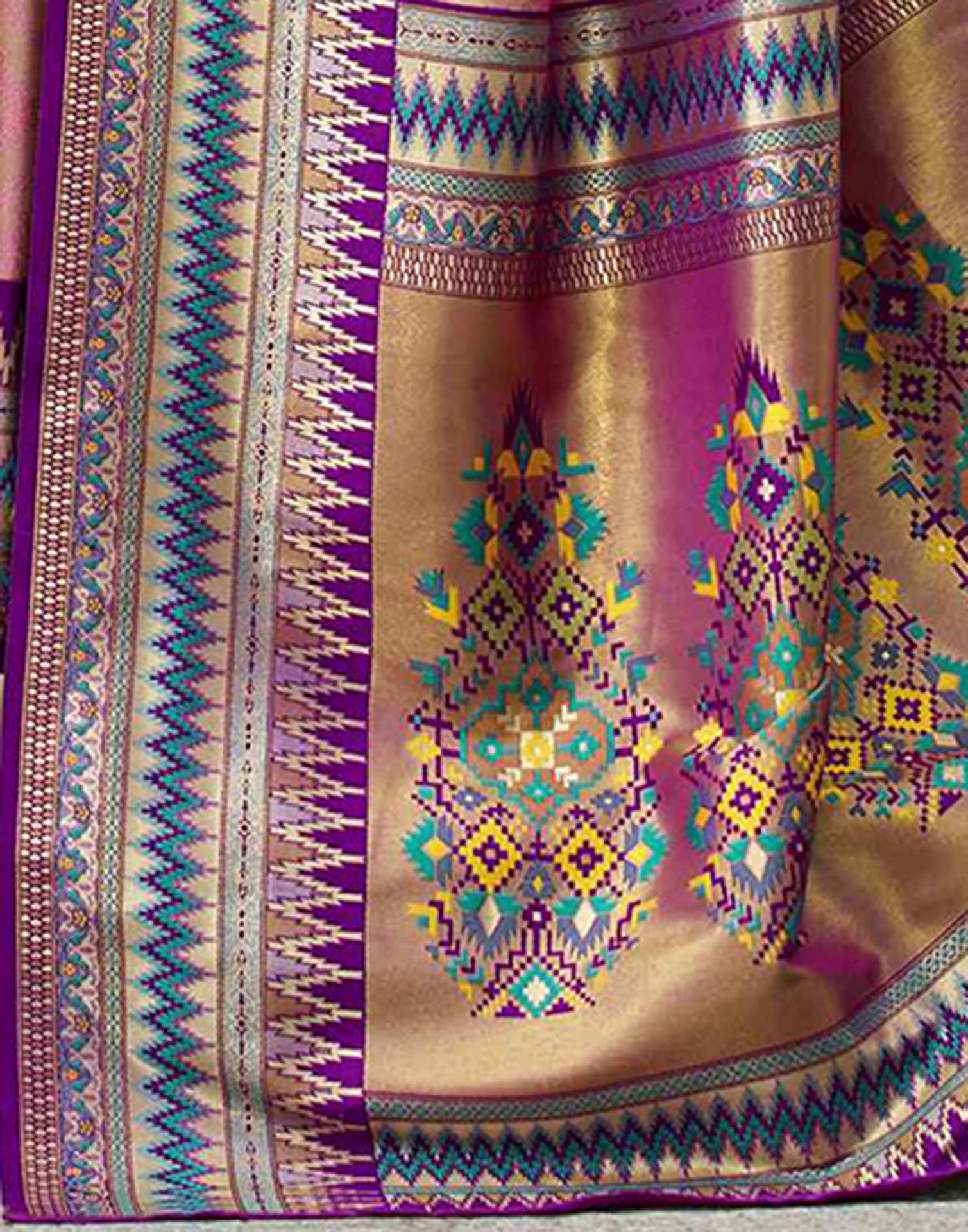Pink Tissue Silk Woven Saree