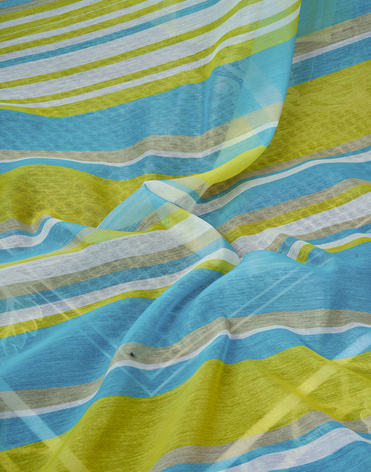 Ready To Wear Teal Green Chanderi Printed Saree With Pocket