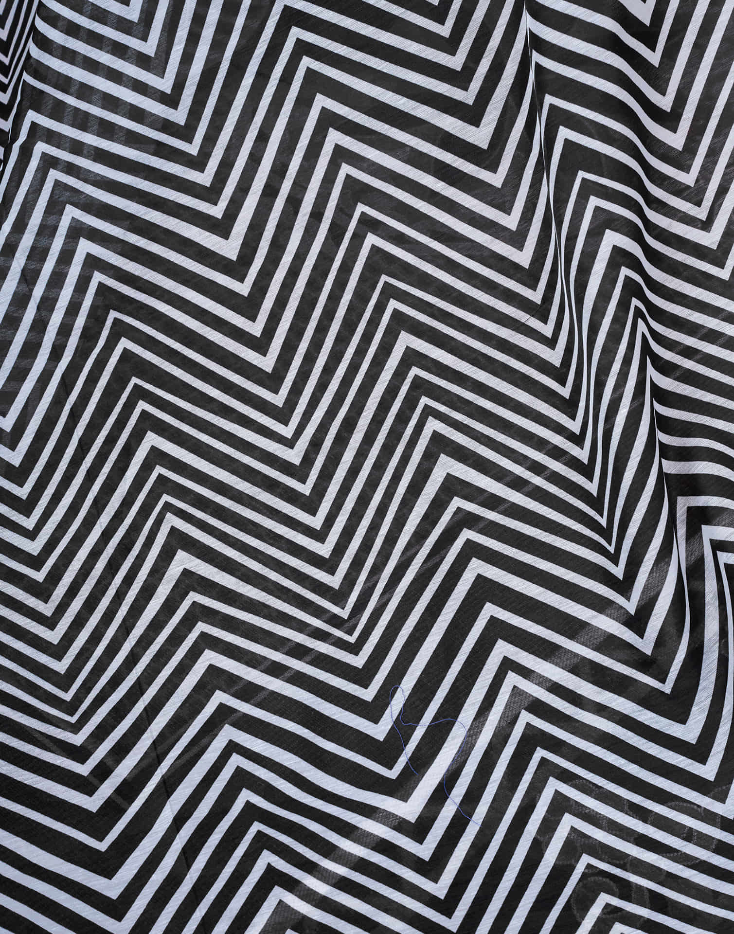Ready To Wear Black Chanderi Printed Saree With Pocket