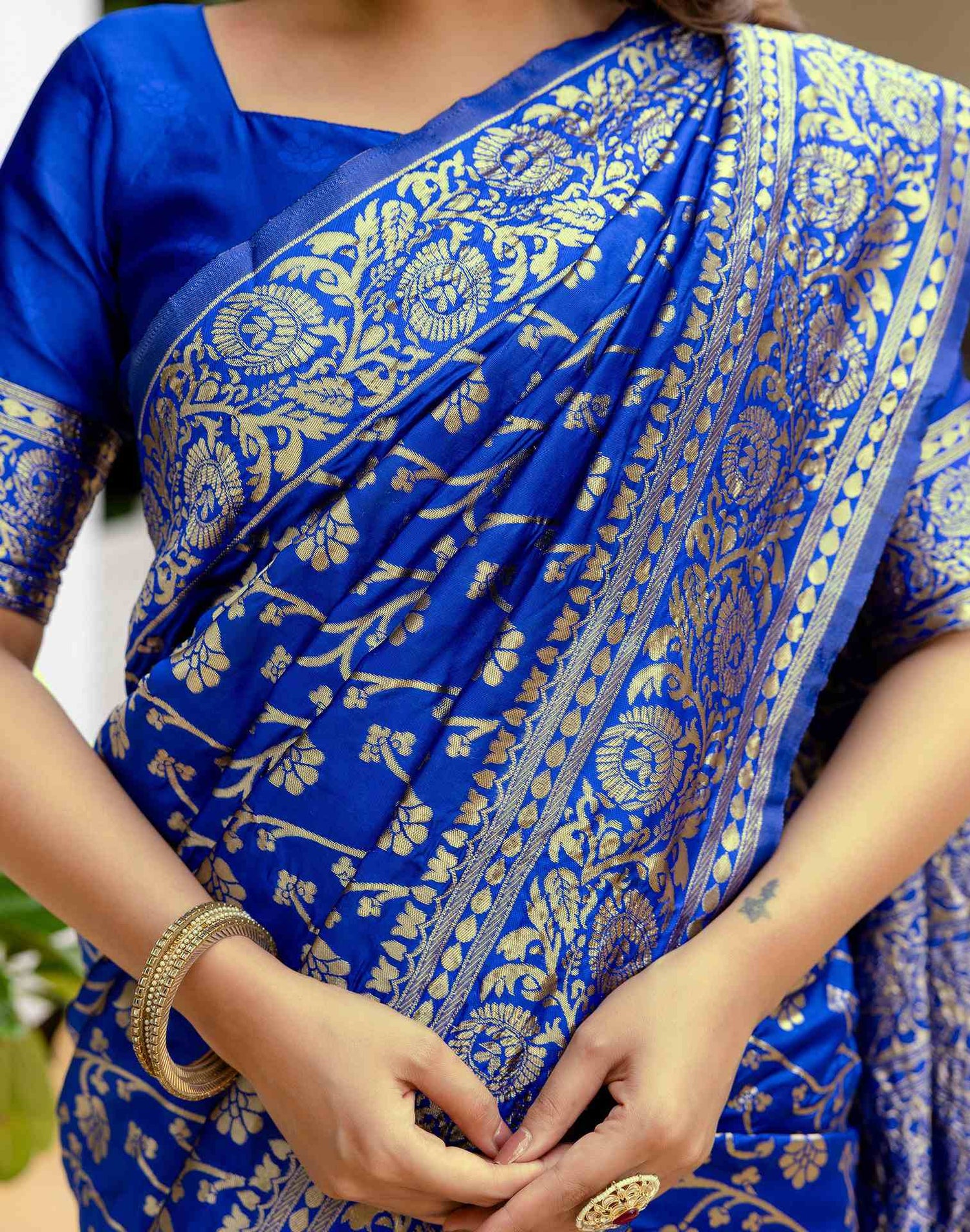 Blue Silk Woven Banarasi Saree