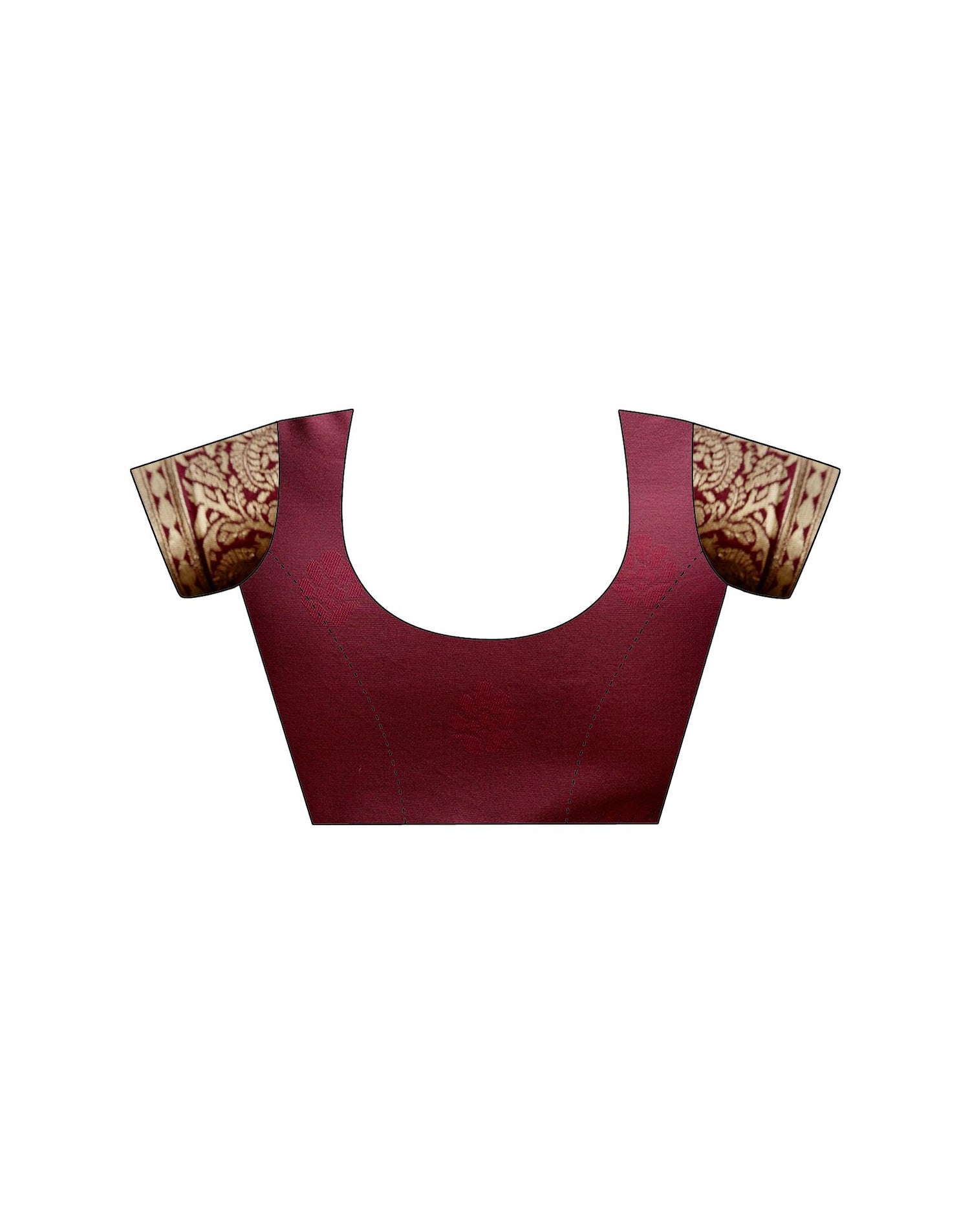 Maroon Silk Woven Banarasi Saree