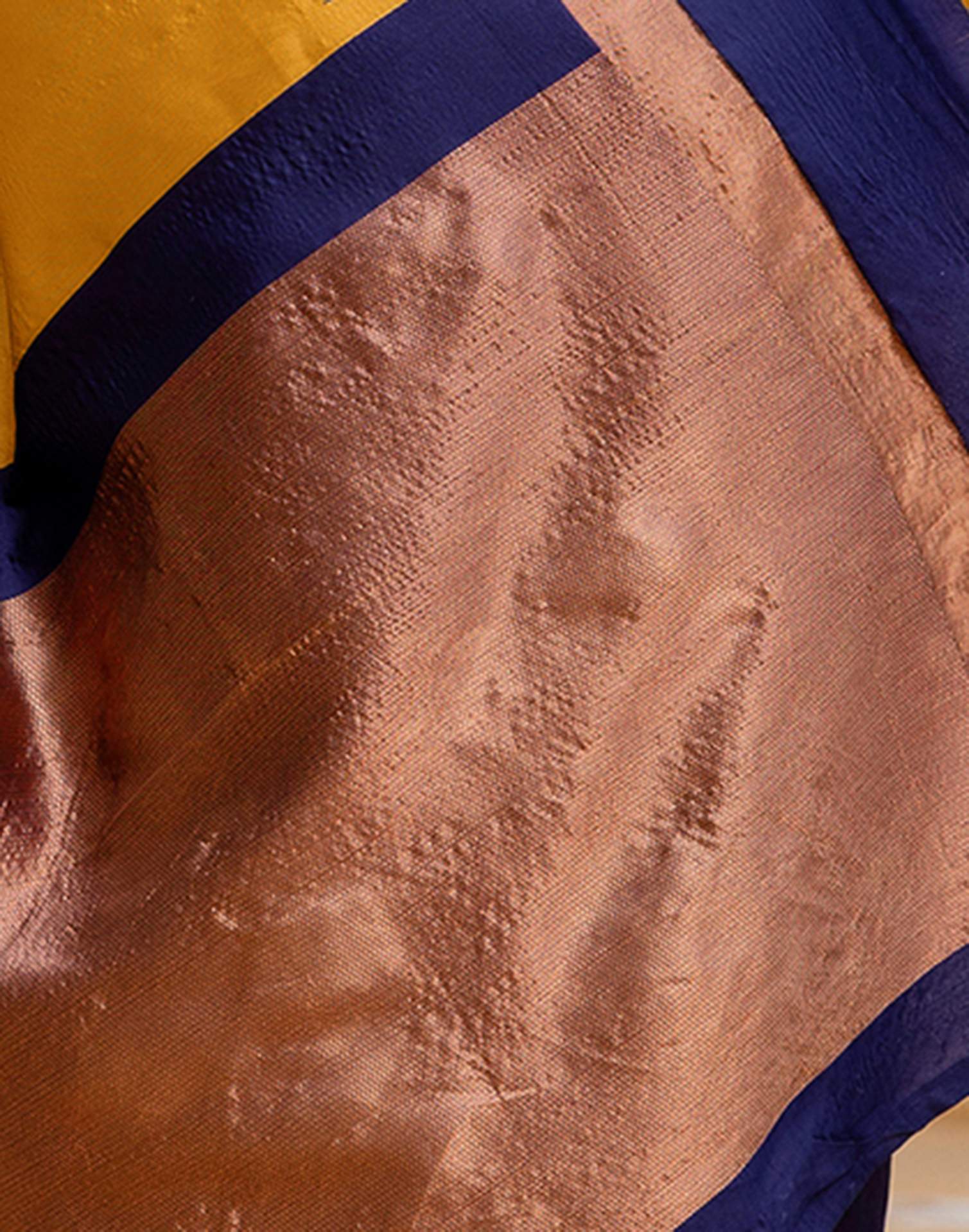 Mustard Yellow Silk Woven Saree