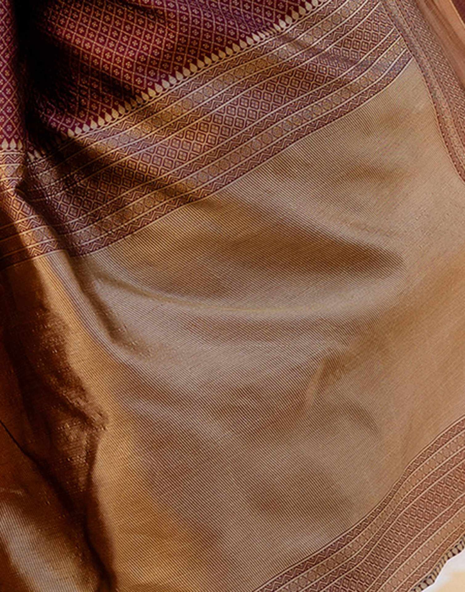 Maroon Silk Woven Kanjivaram Saree