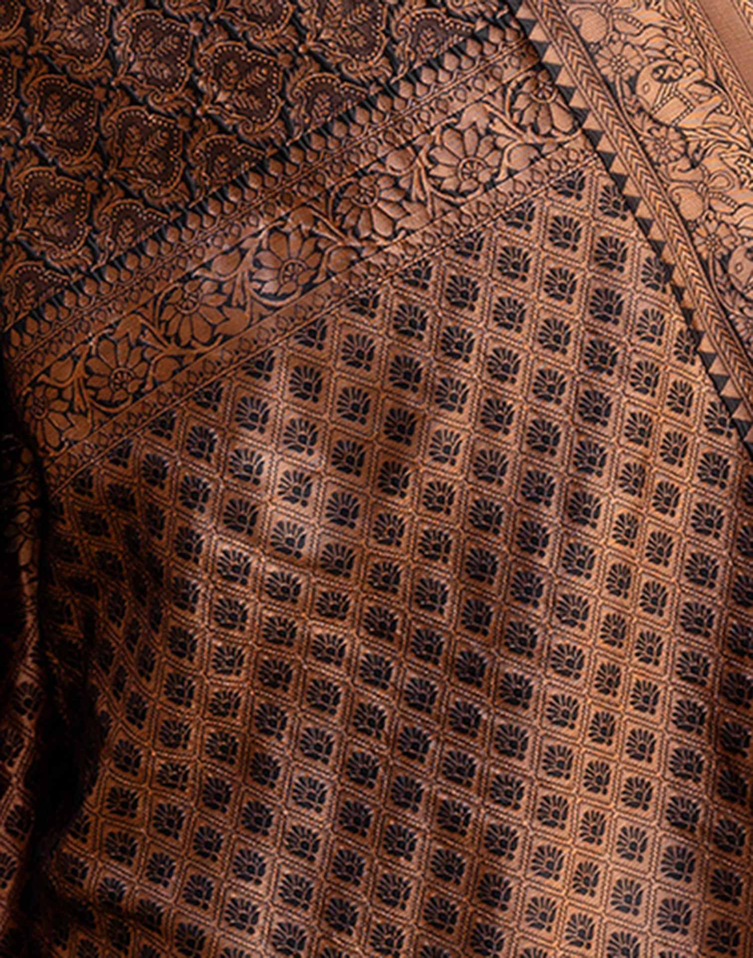Black Silk Woven Kanjivaram Saree