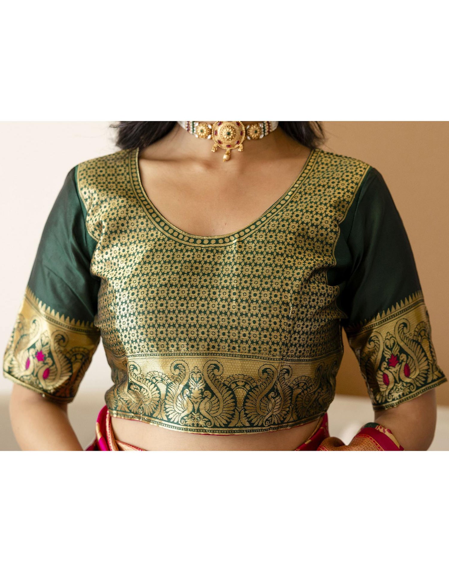 Bright Green Silk Woven Banarasi Saree