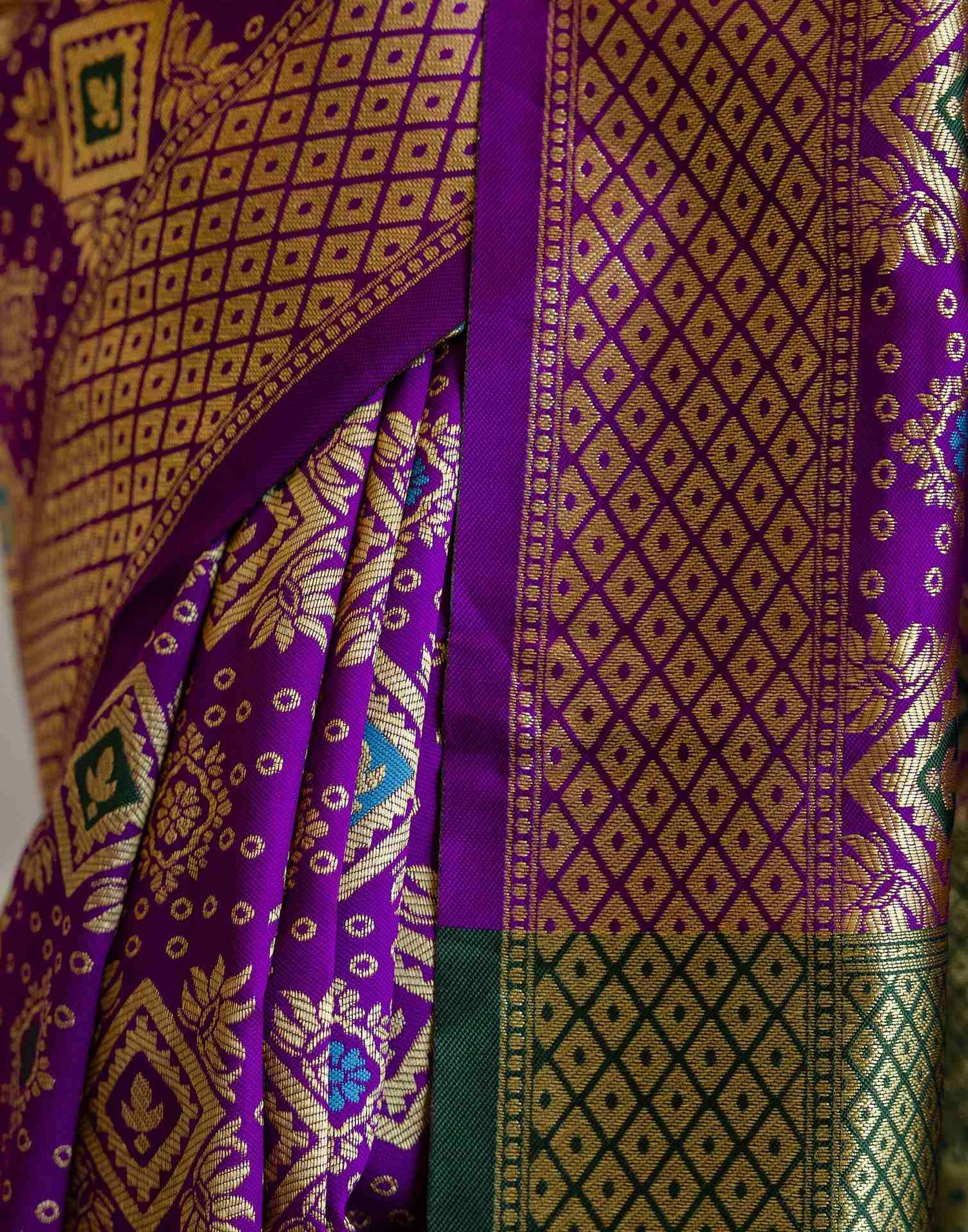 Purple Silk Woven Banarasi Saree
