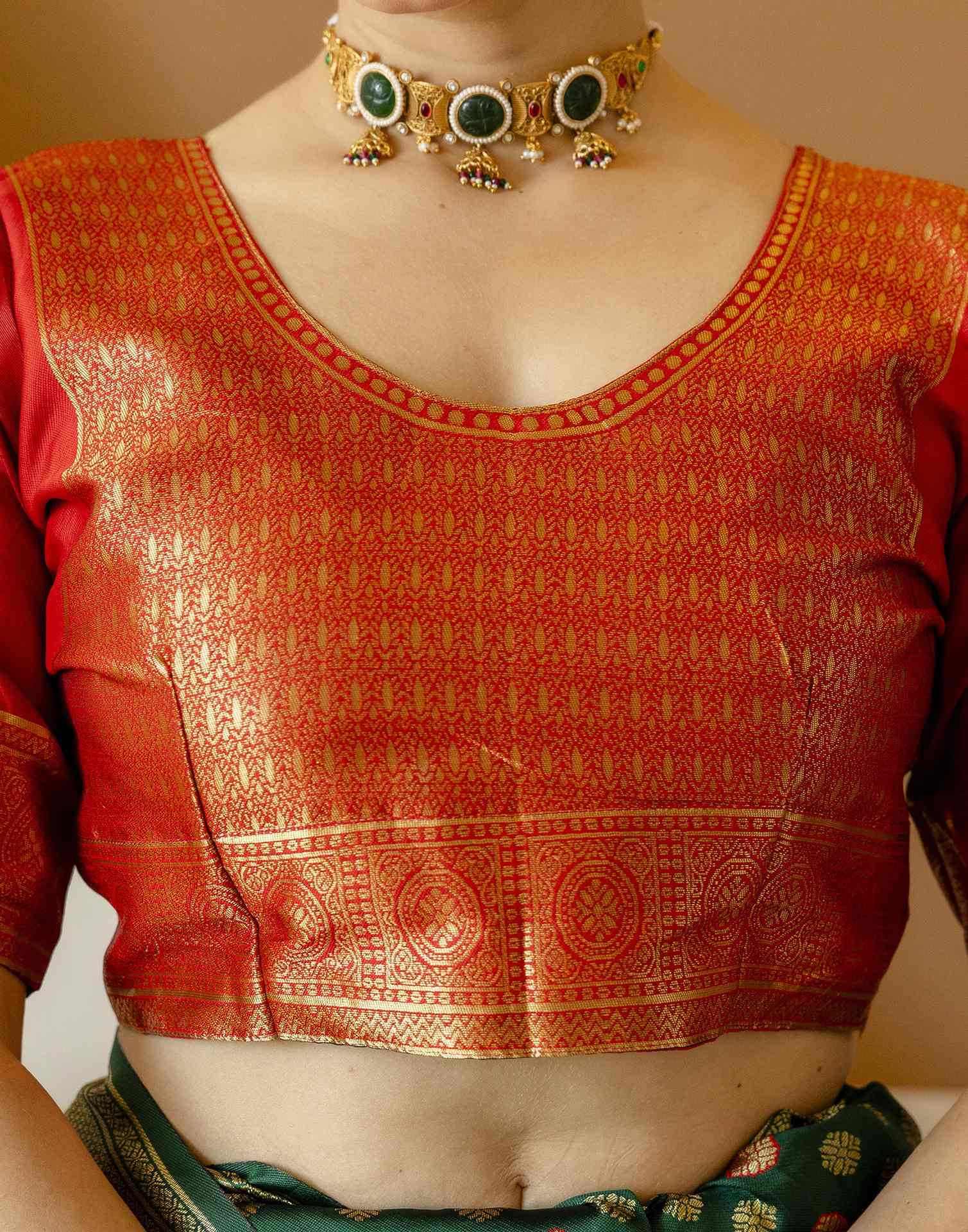 Dark Green Silk Woven Banarasi Saree