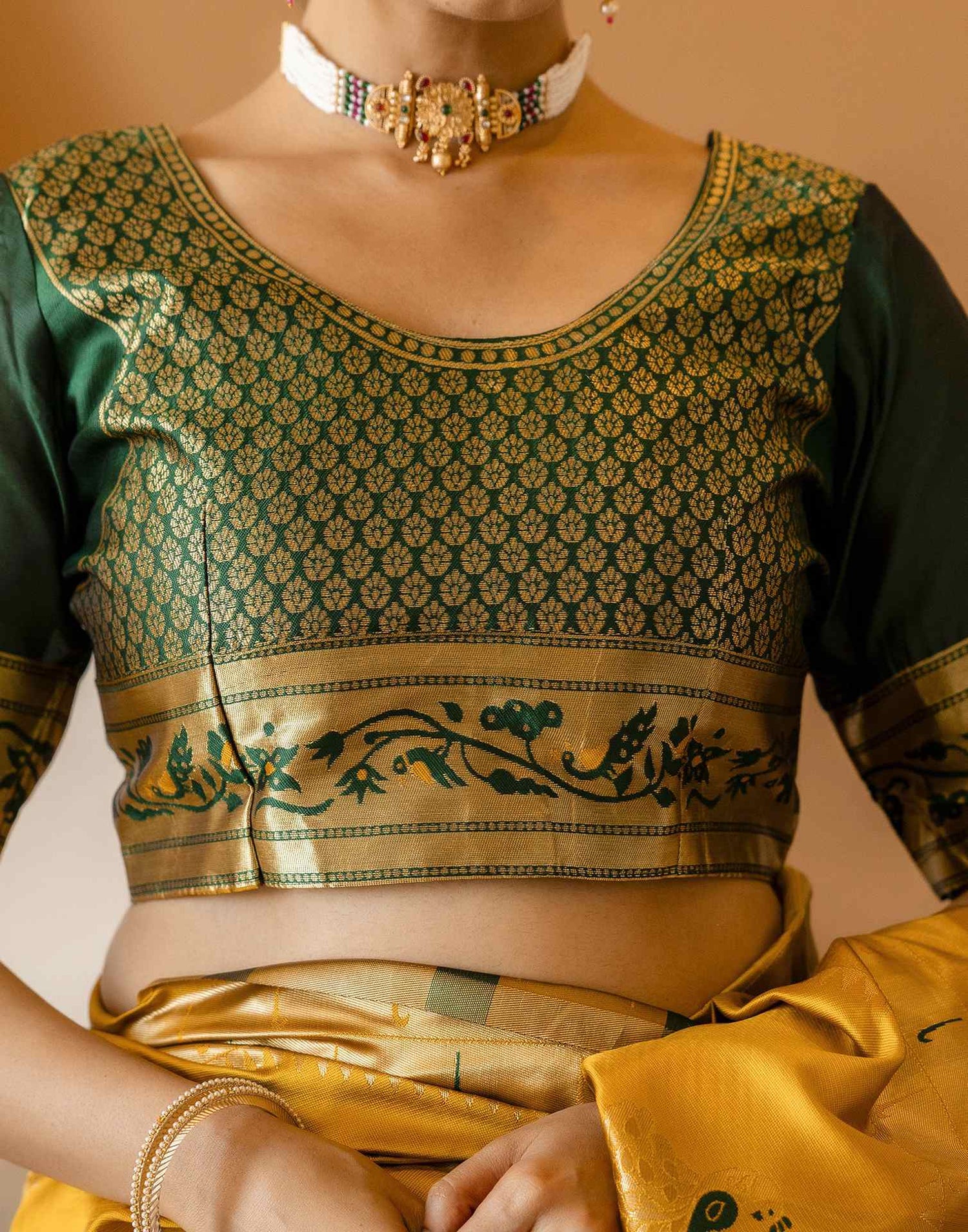 Mustard Yellow Silk Woven Paithani Saree