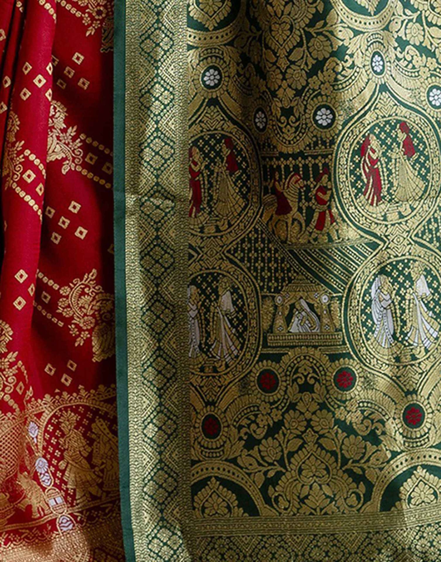 Red Silk Woven Saree