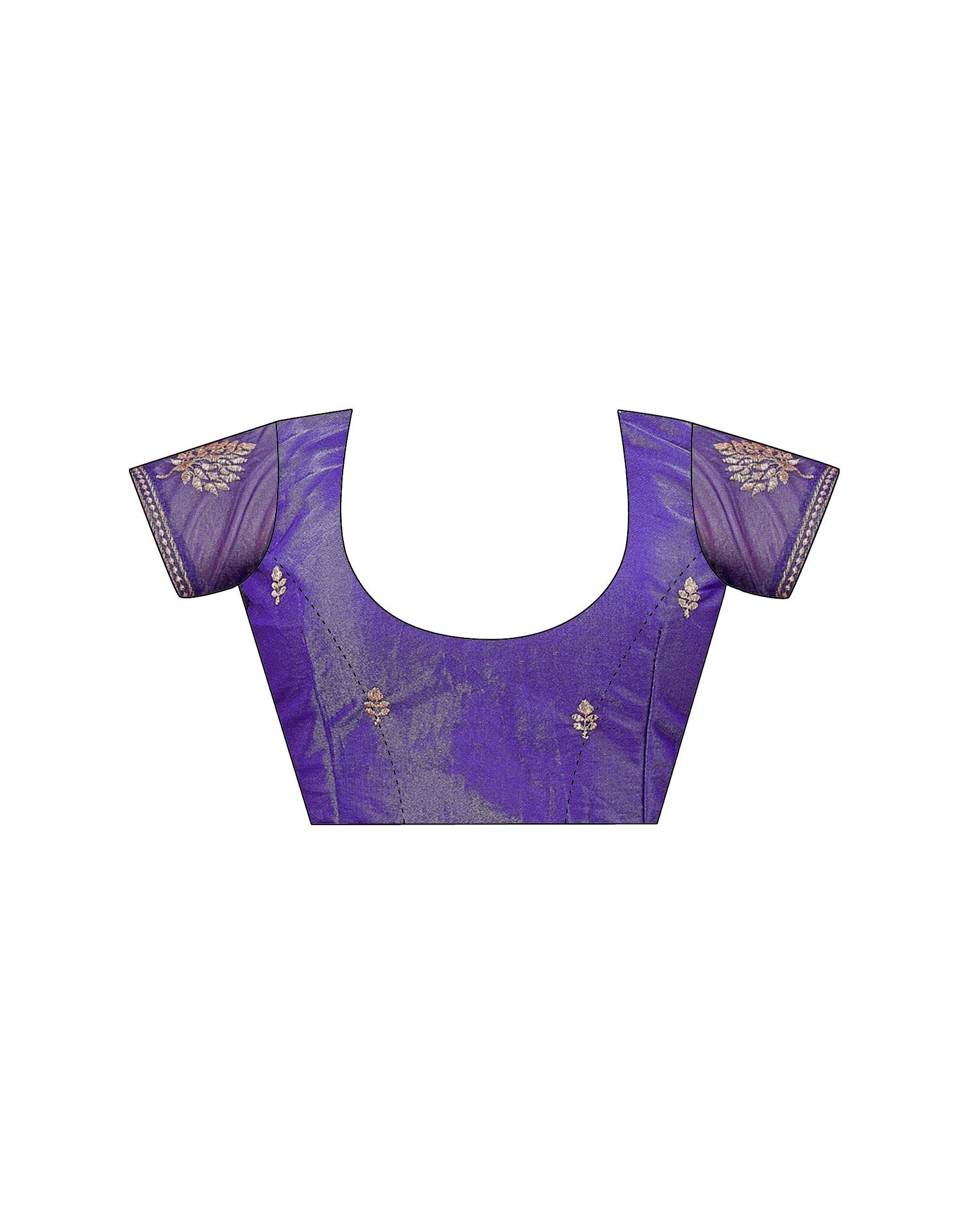 Violet Shimmer Net Embroidery Swarovski Saree