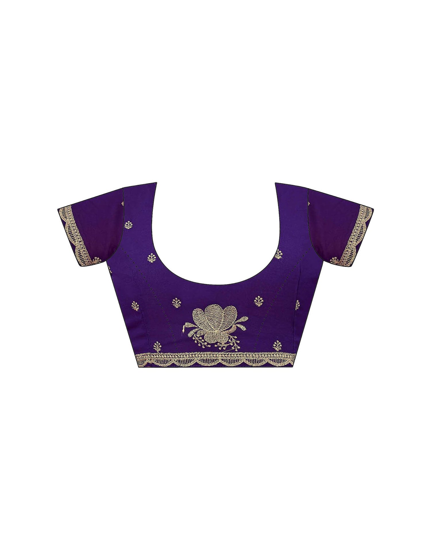 Purple Georgette Embroidery Swarovski Saree