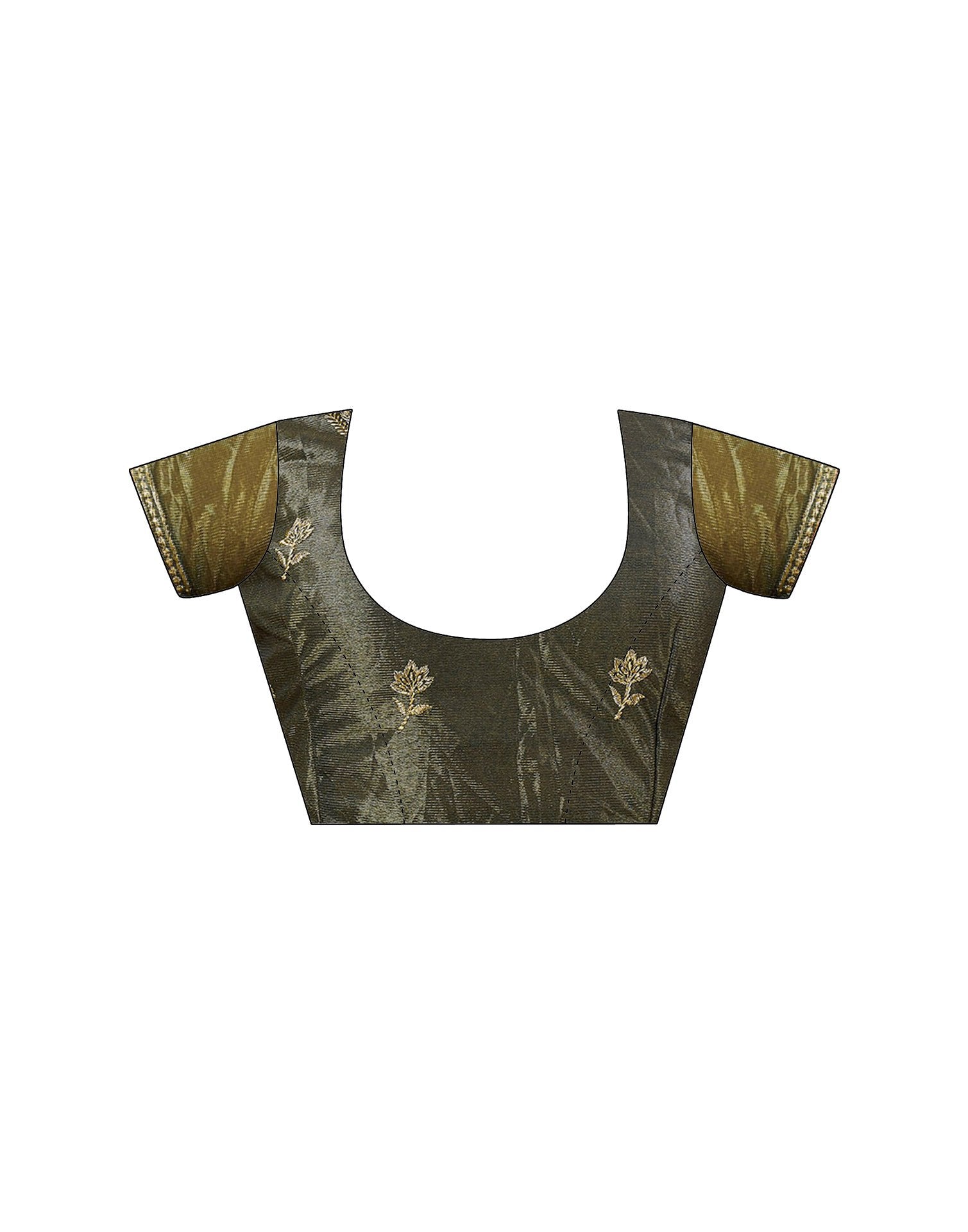 Mehndi Green Shimmer Net Embroidery Swarovski Saree